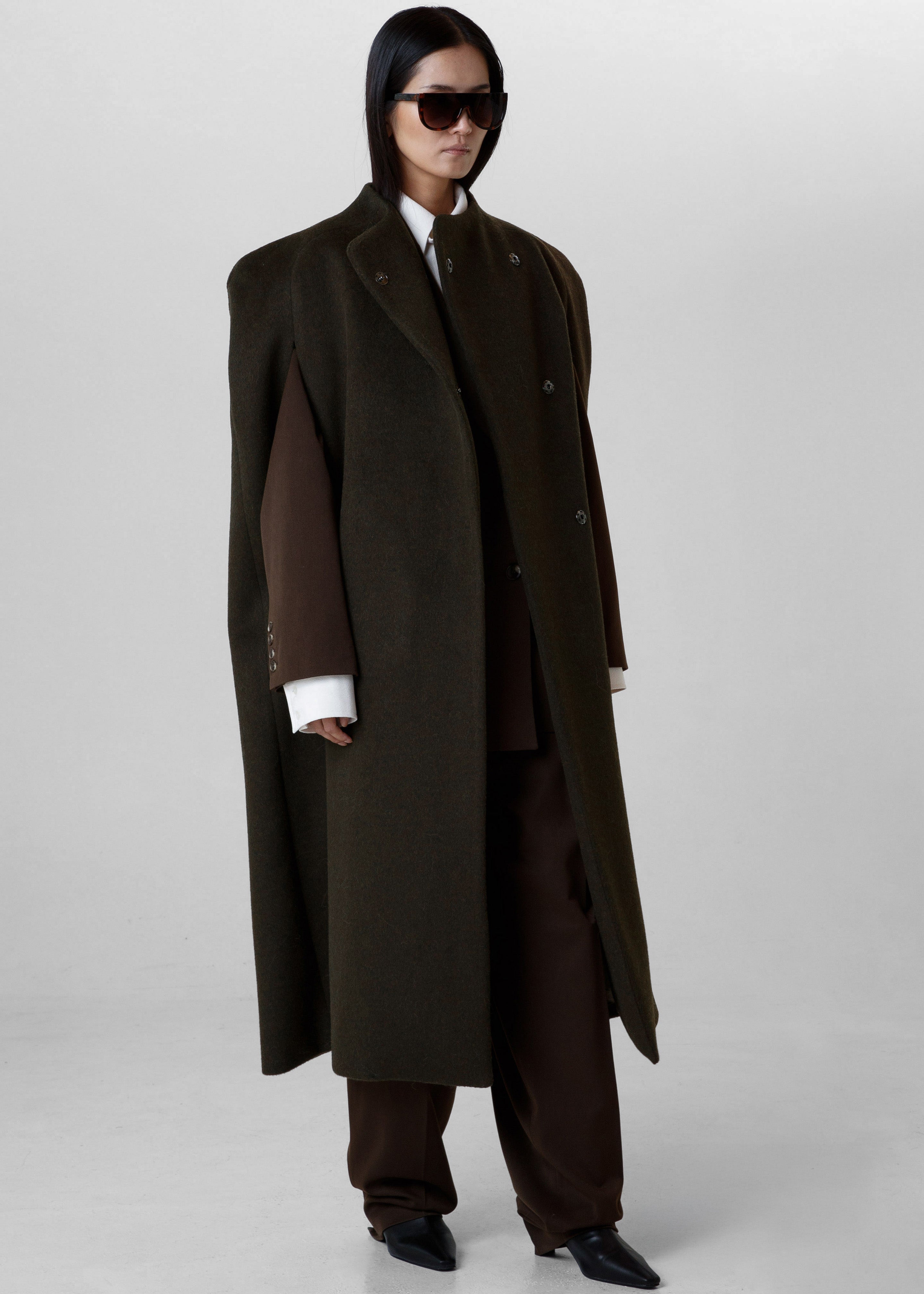 Roslev Cape Coat - Olive – The Frankie Shop