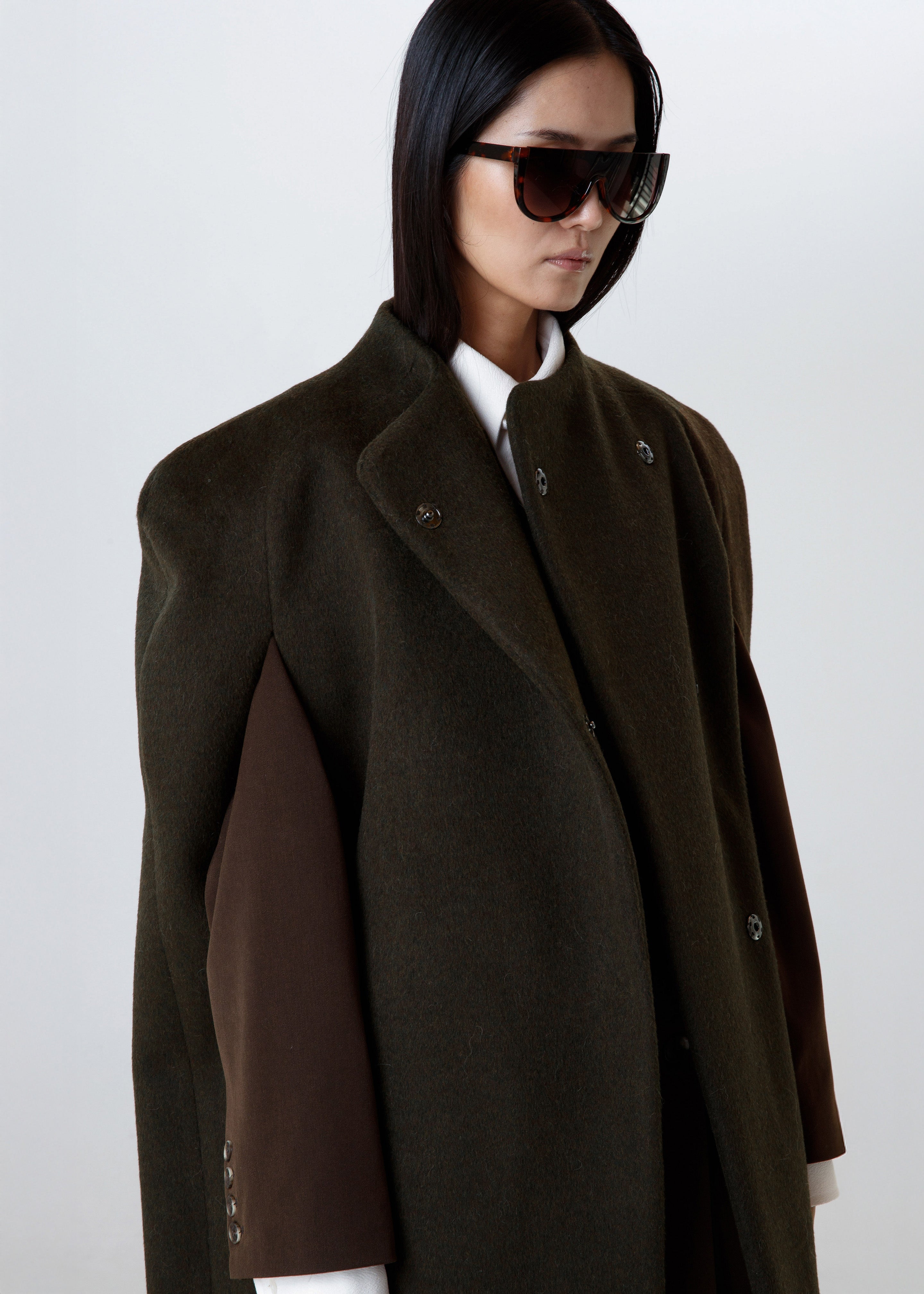 Roslev Cape Coat - Olive - 5