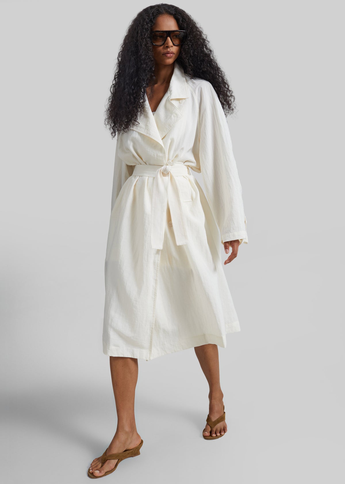 Rosora Sheer Fluid Trench Coat