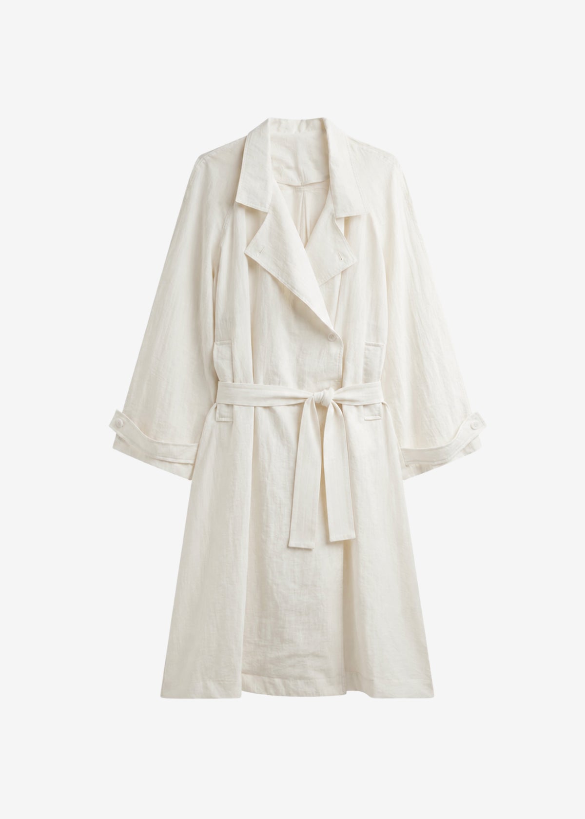 Rosora Sheer Fluid Trench Coat - Cream - 9