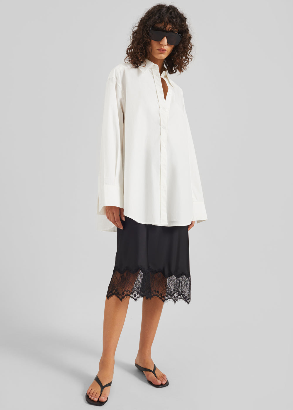 Rosyth Lace Midi Skirt - Black - 1