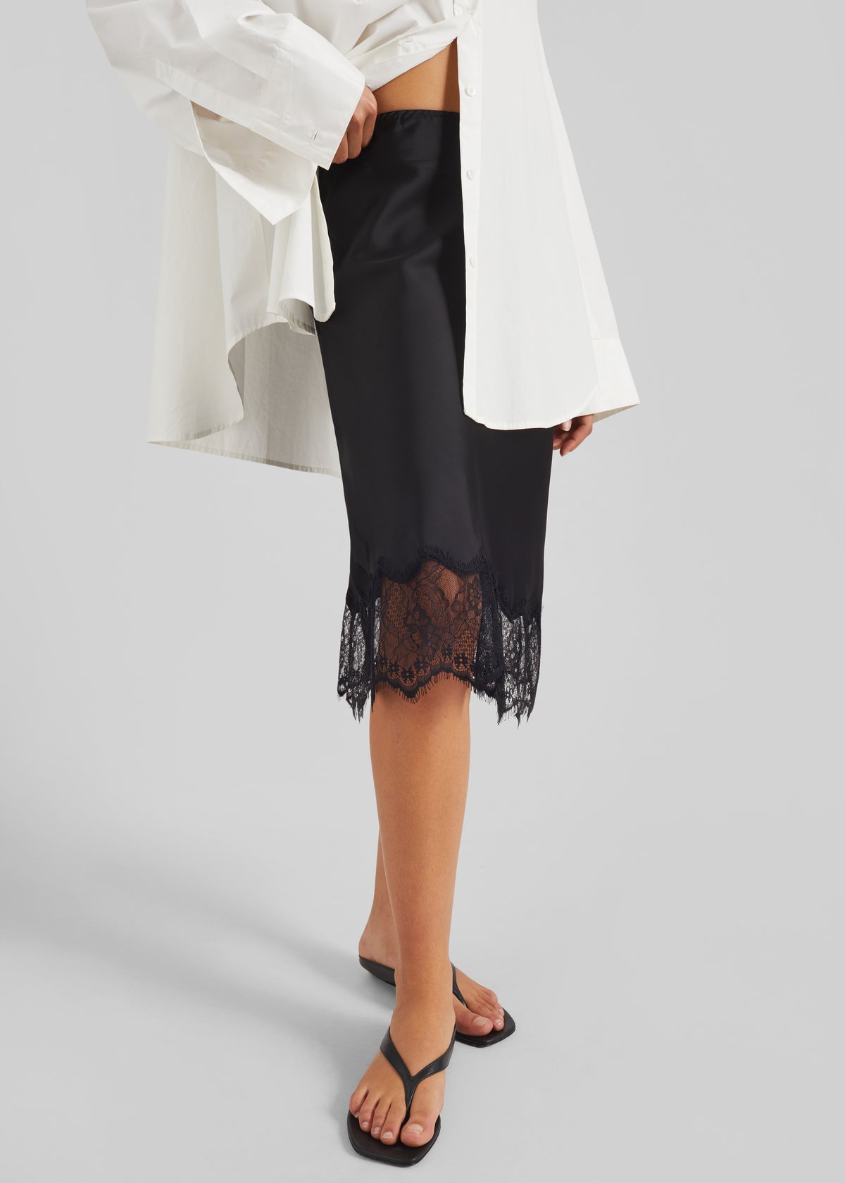 Rosyth Lace Midi Skirt - Black - 1