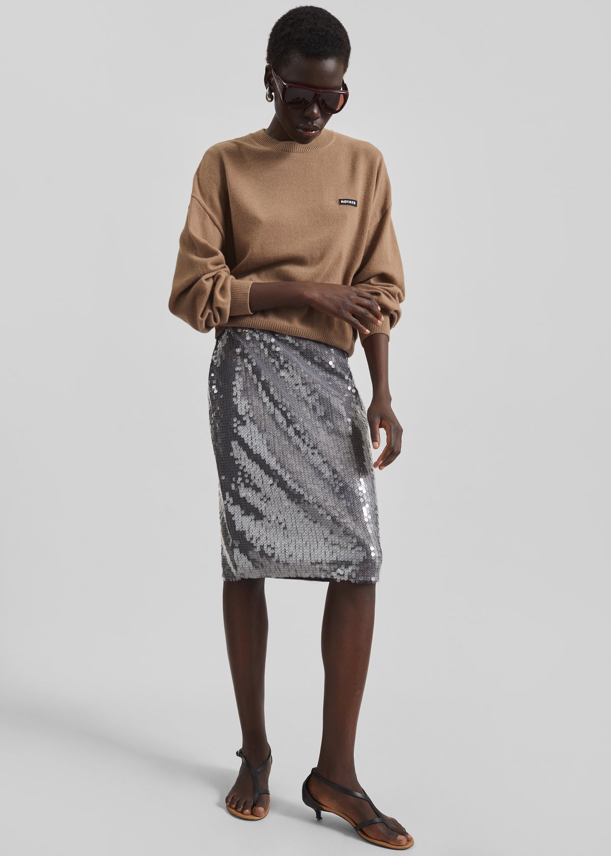 Rotate Basic Crewneck Sweater - Portabella - 4