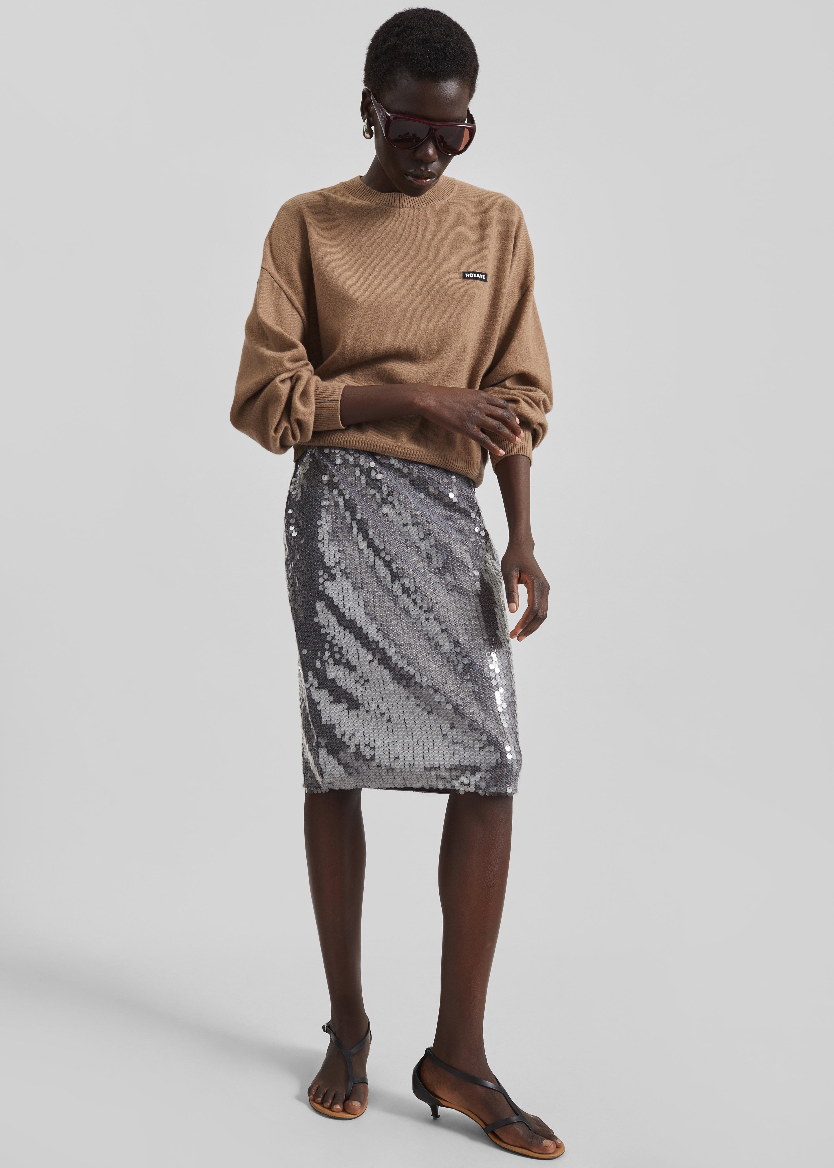 Rotate Basic Crewneck Sweater - Portabella - 4