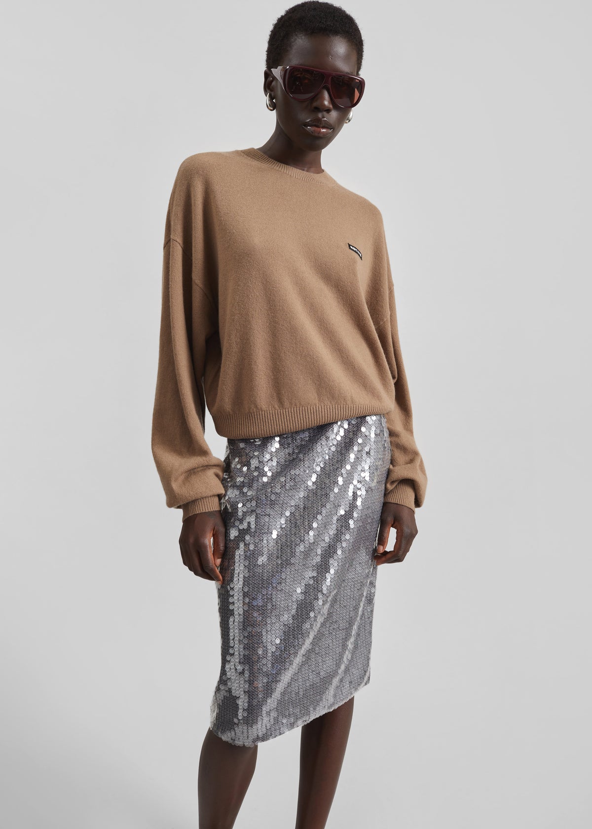 Rotate Basic Crewneck Sweater - Portabella - 5