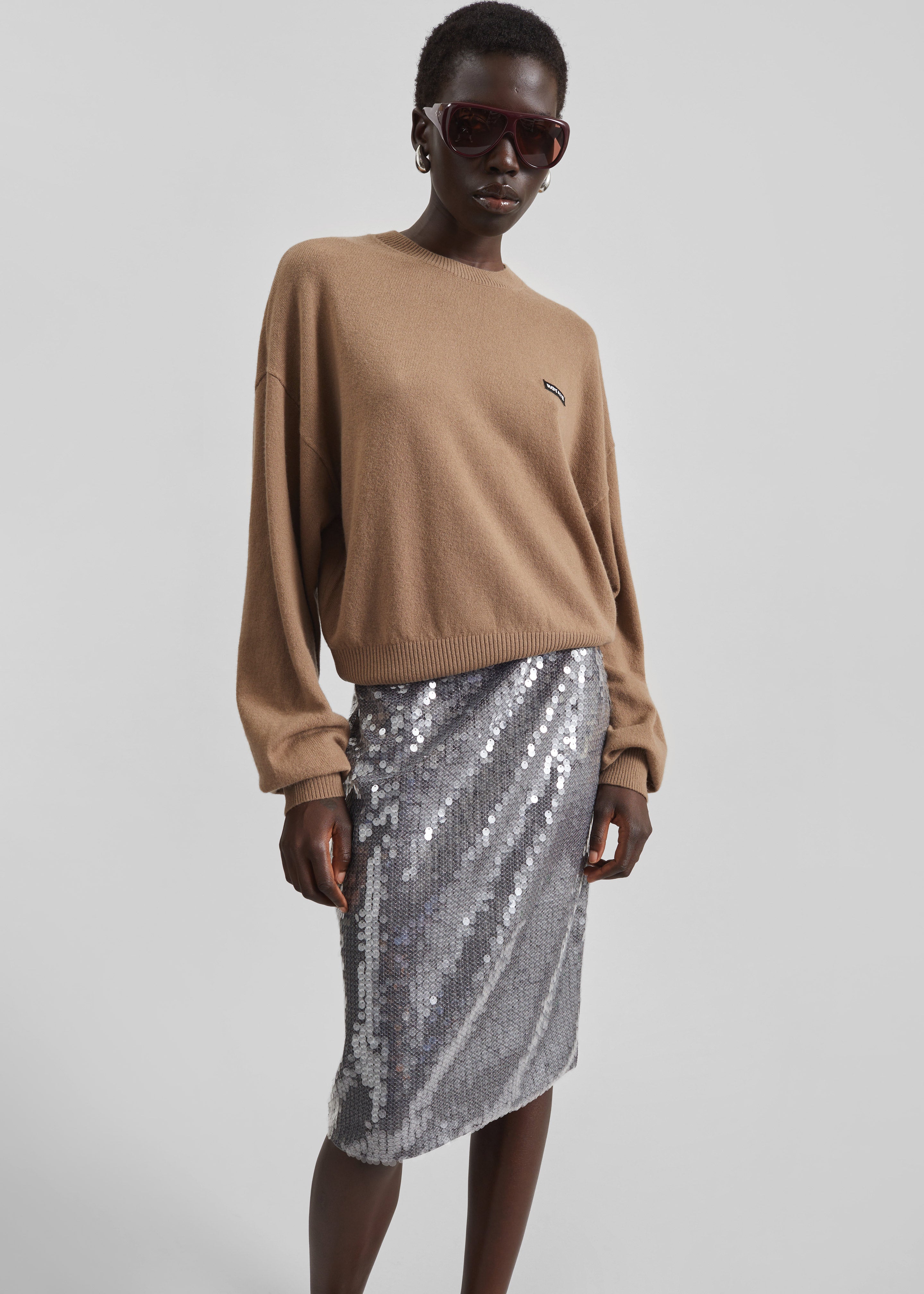 Rotate Basic Crewneck Sweater - Portabella - 5