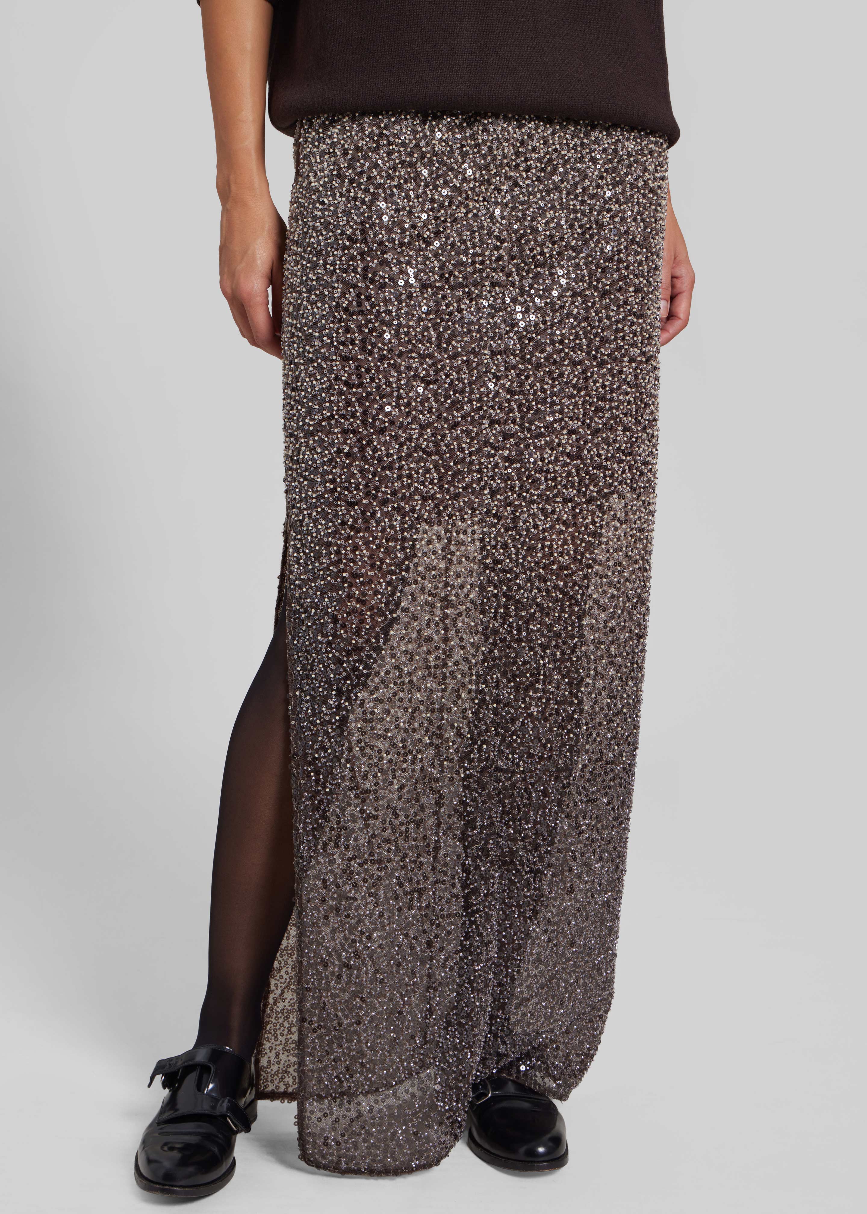 Rotate Beaded Maxi Skirt - Nougat Comb - 4