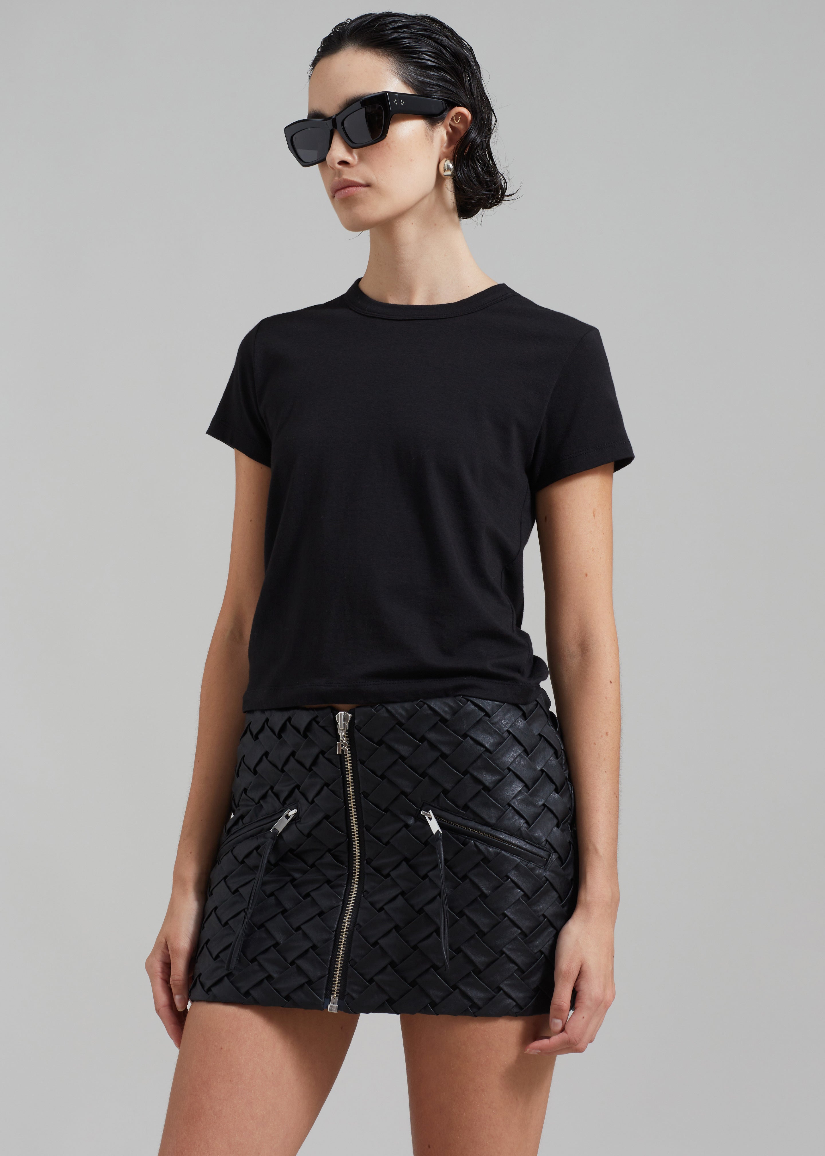 Topshop bea quilted fanny pack in black