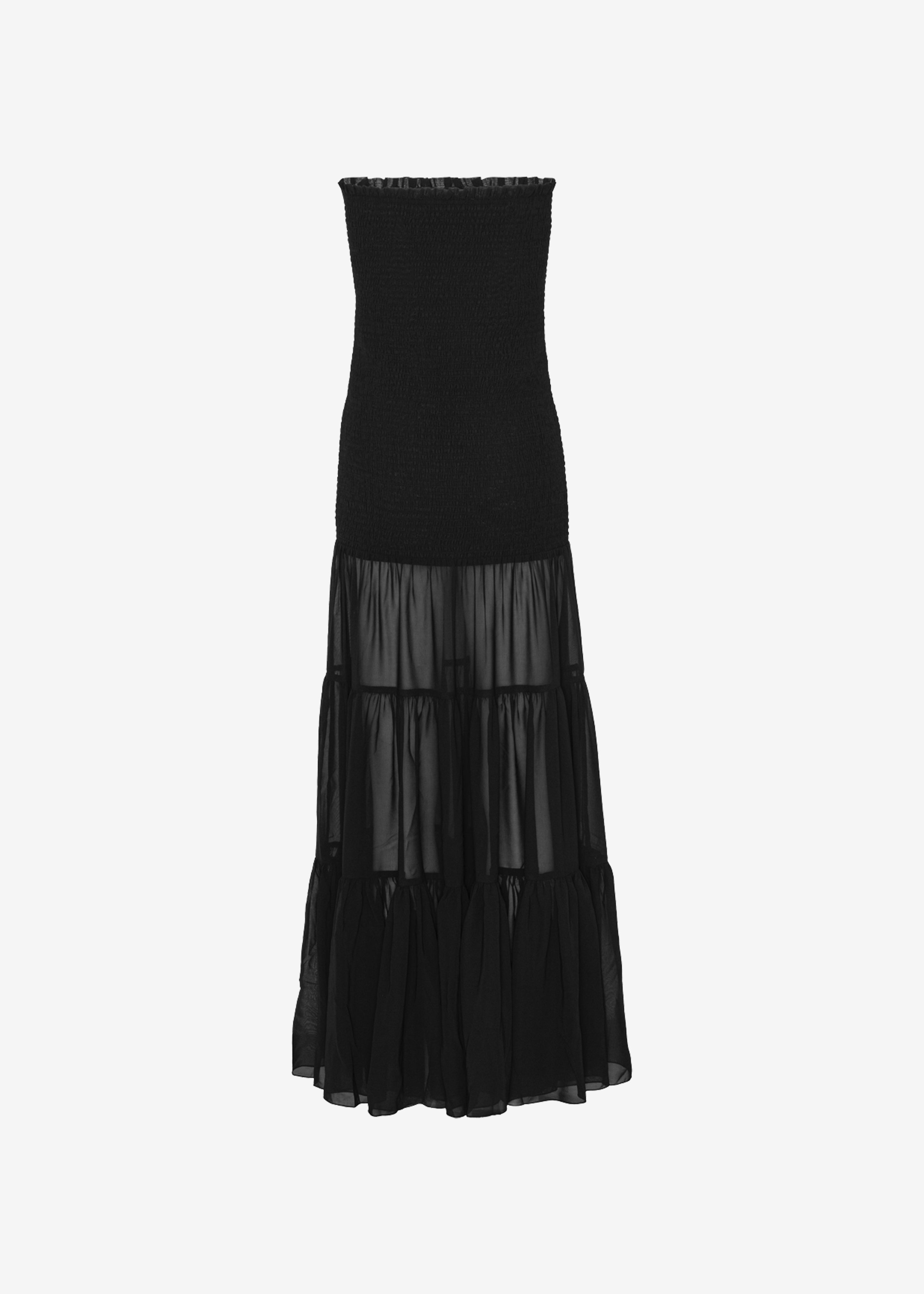 Rotate Chiffon Strapless Dress - Black - 7
