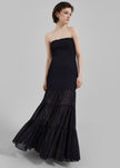 Rotate Chiffon Strapless Dress - Black