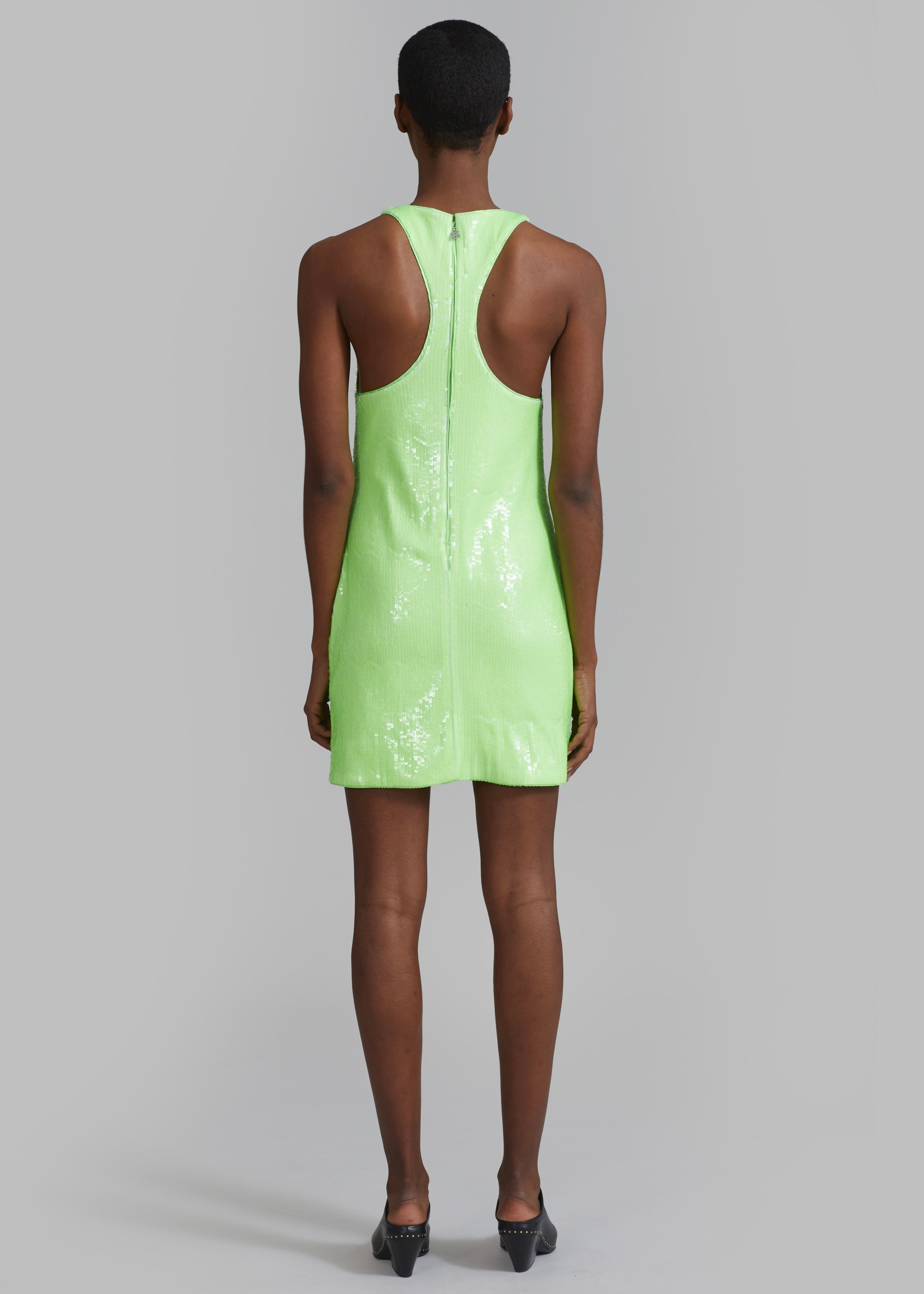 ROTATE Sequins Mini High Neck Dress - Green Gecko - 7