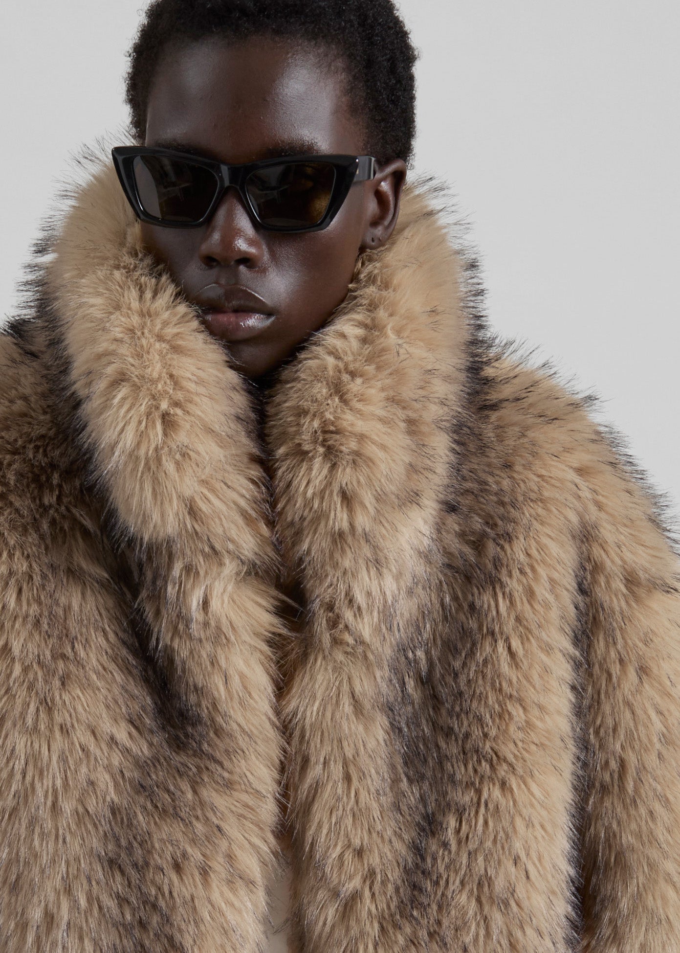 Rotate Faux Fur Crop Jacket - Nougat – The Frankie Shop