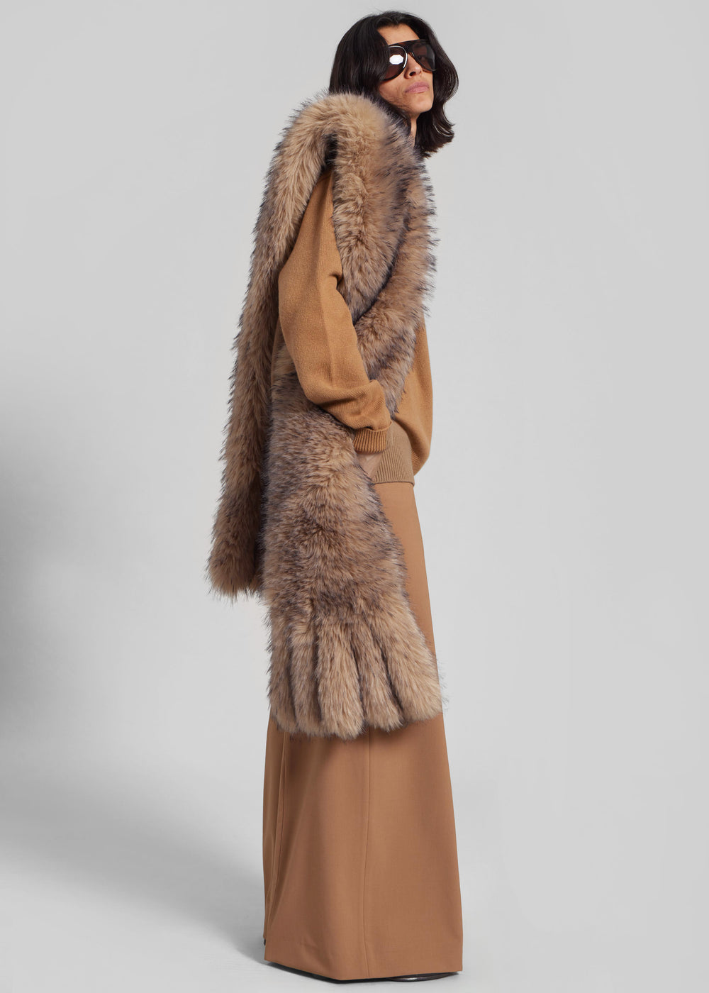 Rotate Faux Fur Scarf - Nougat