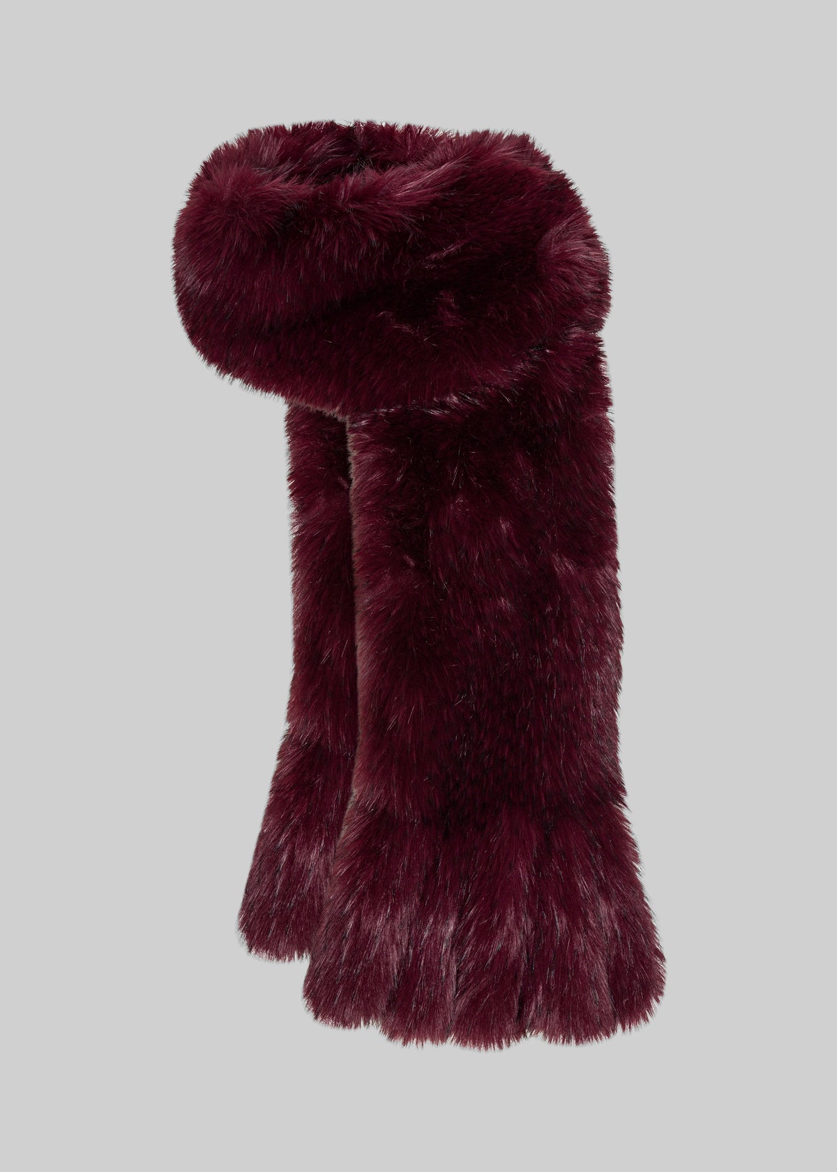 Rotate Faux Fur Scarf - Zinfandel - 3