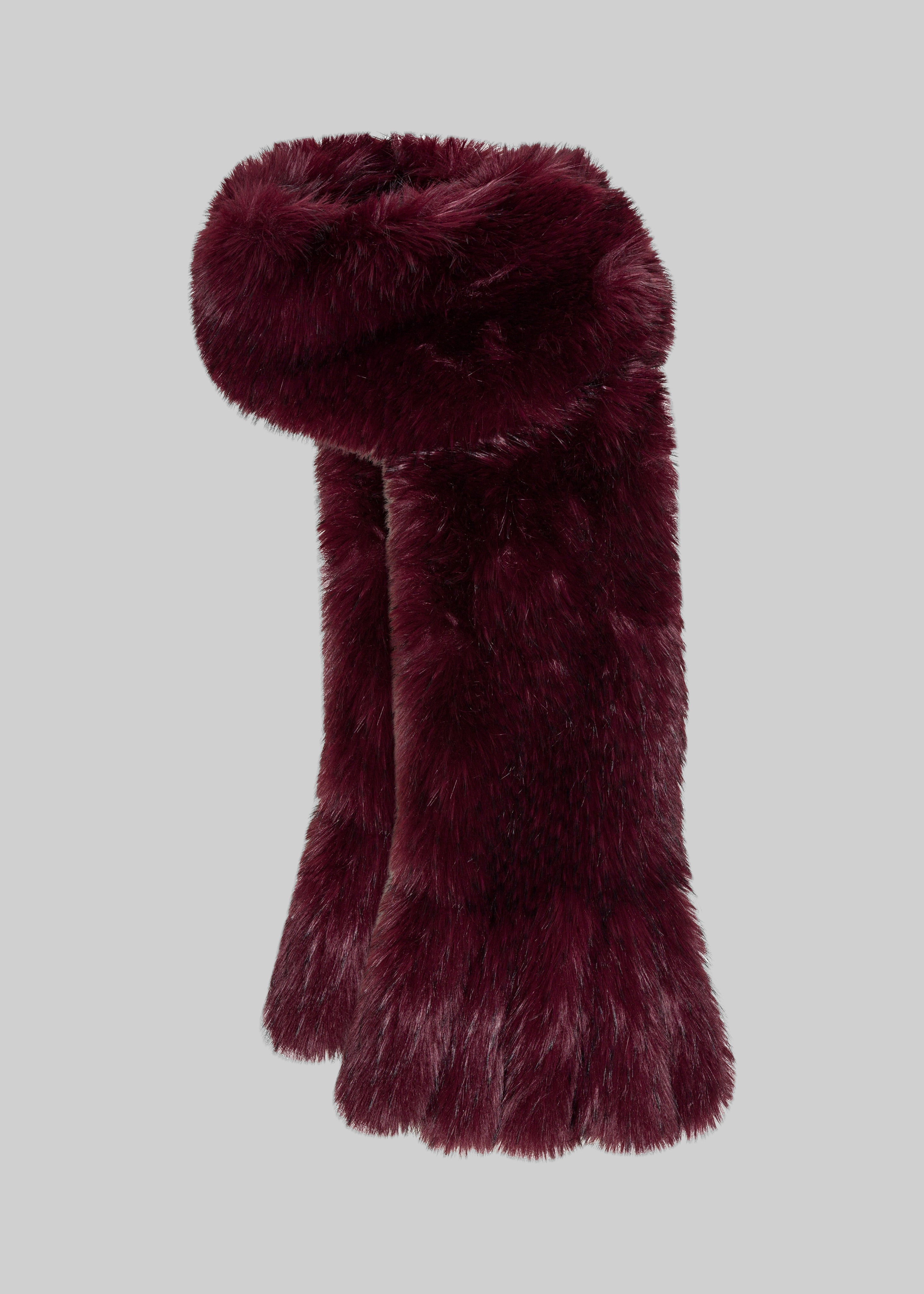 Rotate Faux Fur Scarf - Zinfandel - 3