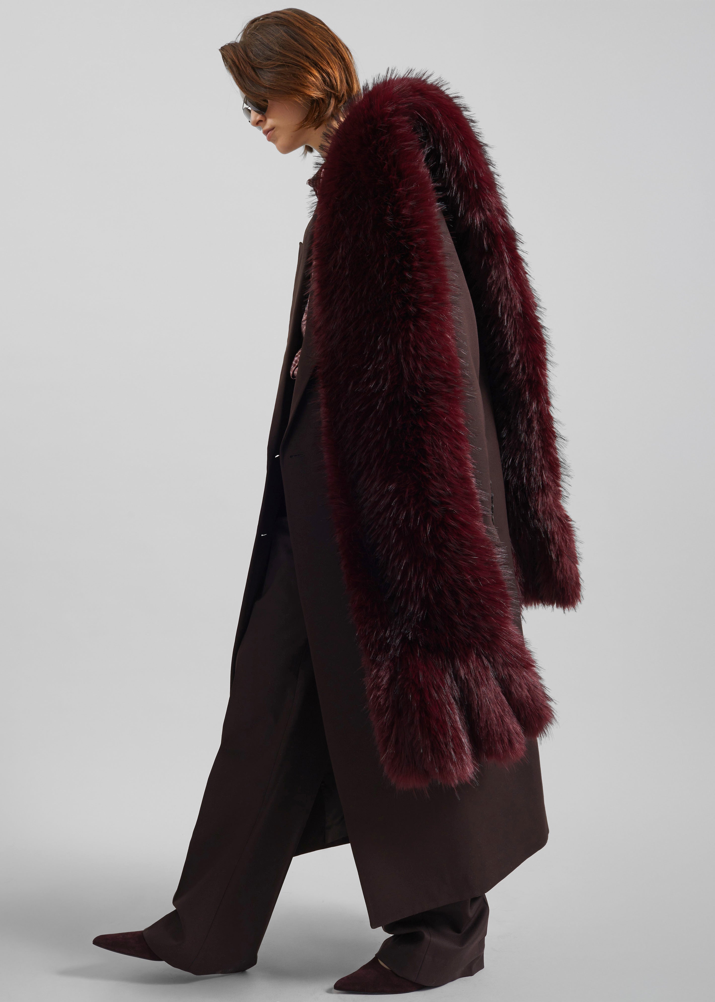 Rotate Faux Fur Scarf - Zinfandel - 2