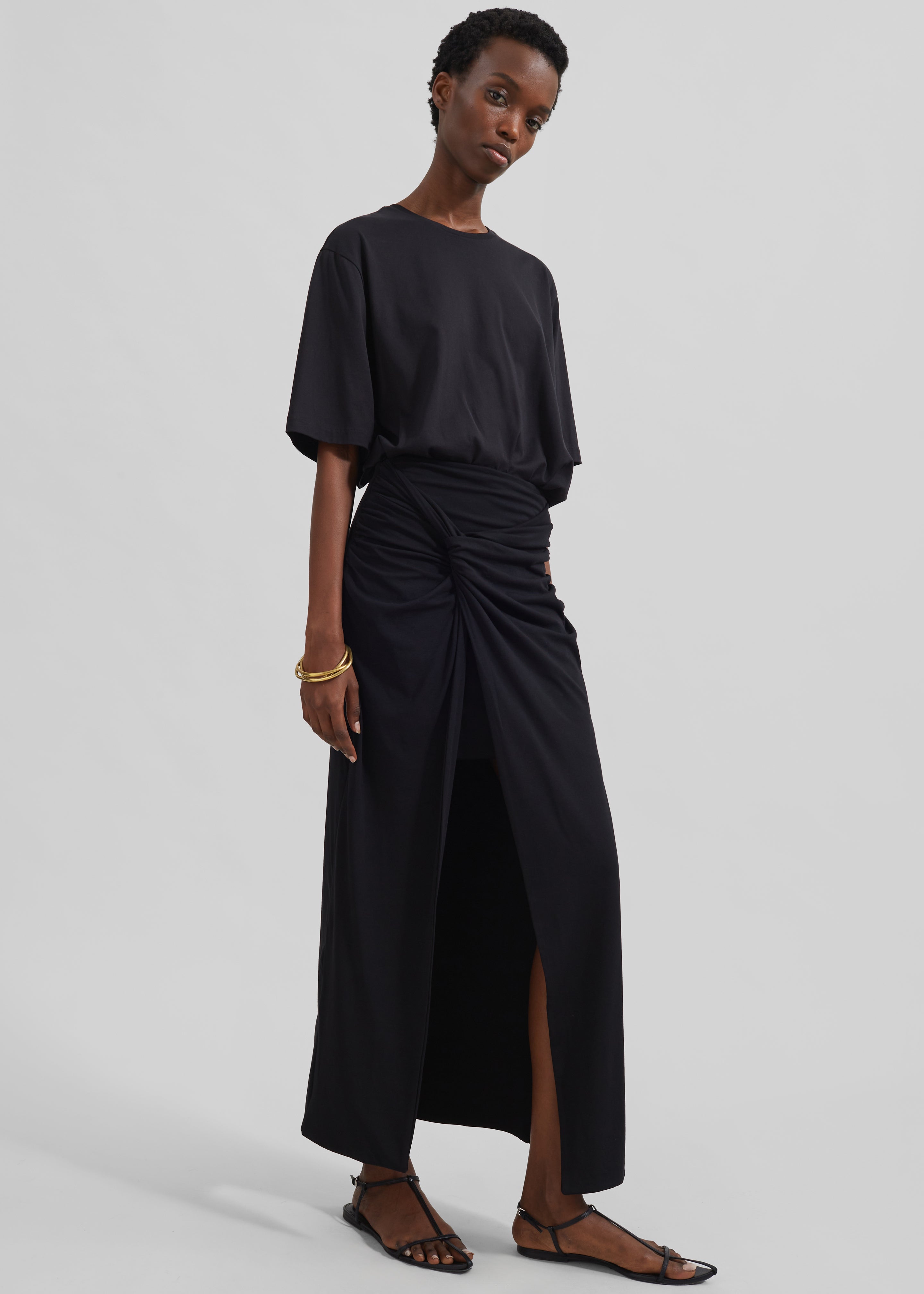 Rotate Fitted Twisted Skirt - Black - 5