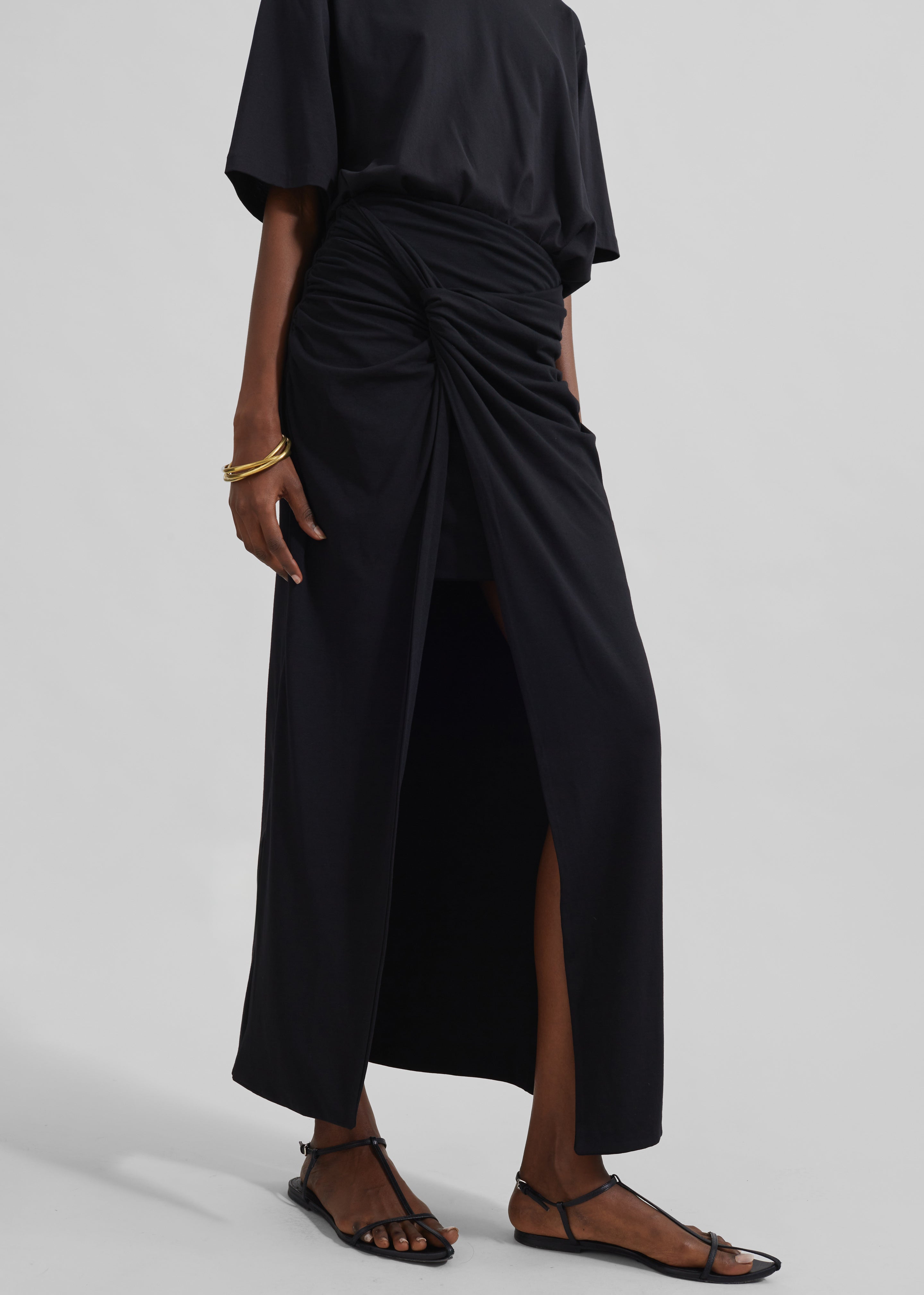 Rotate Fitted Twisted Skirt - Black - 6