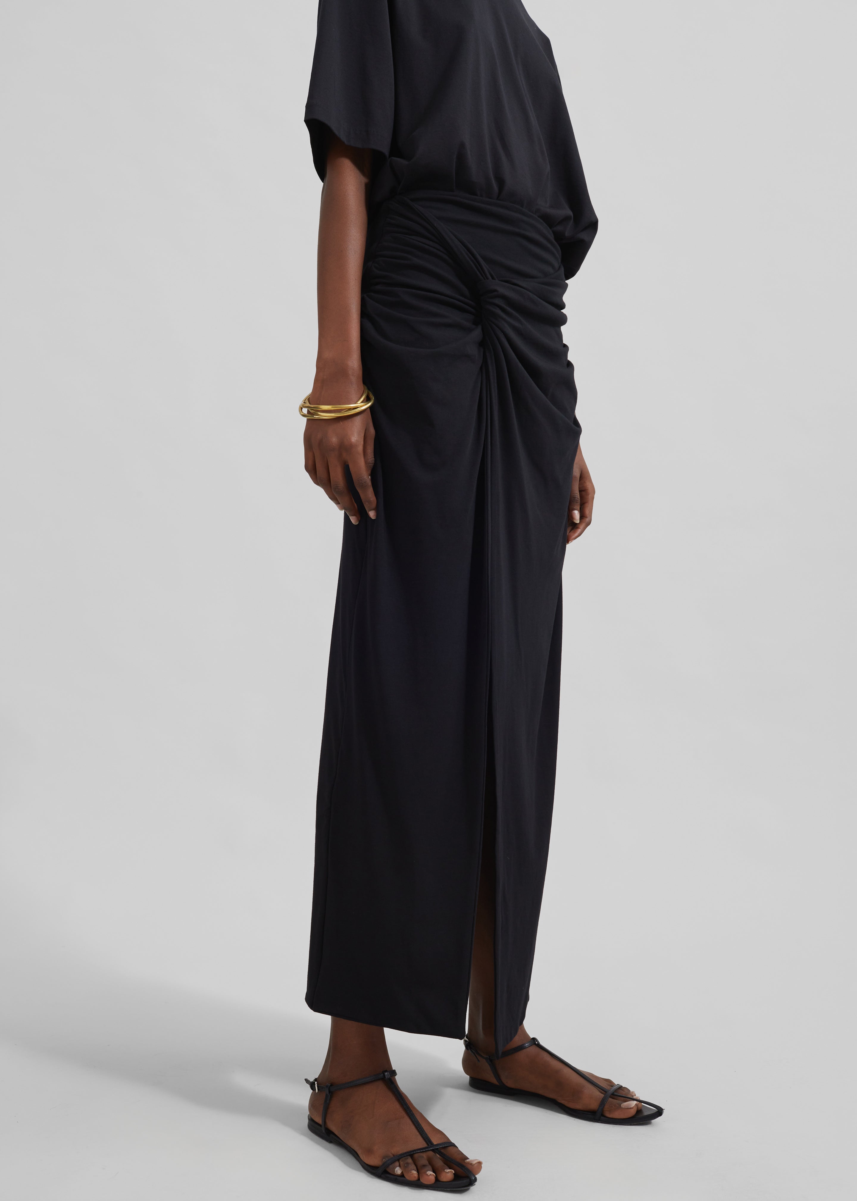 Rotate Fitted Twisted Skirt - Black - 4