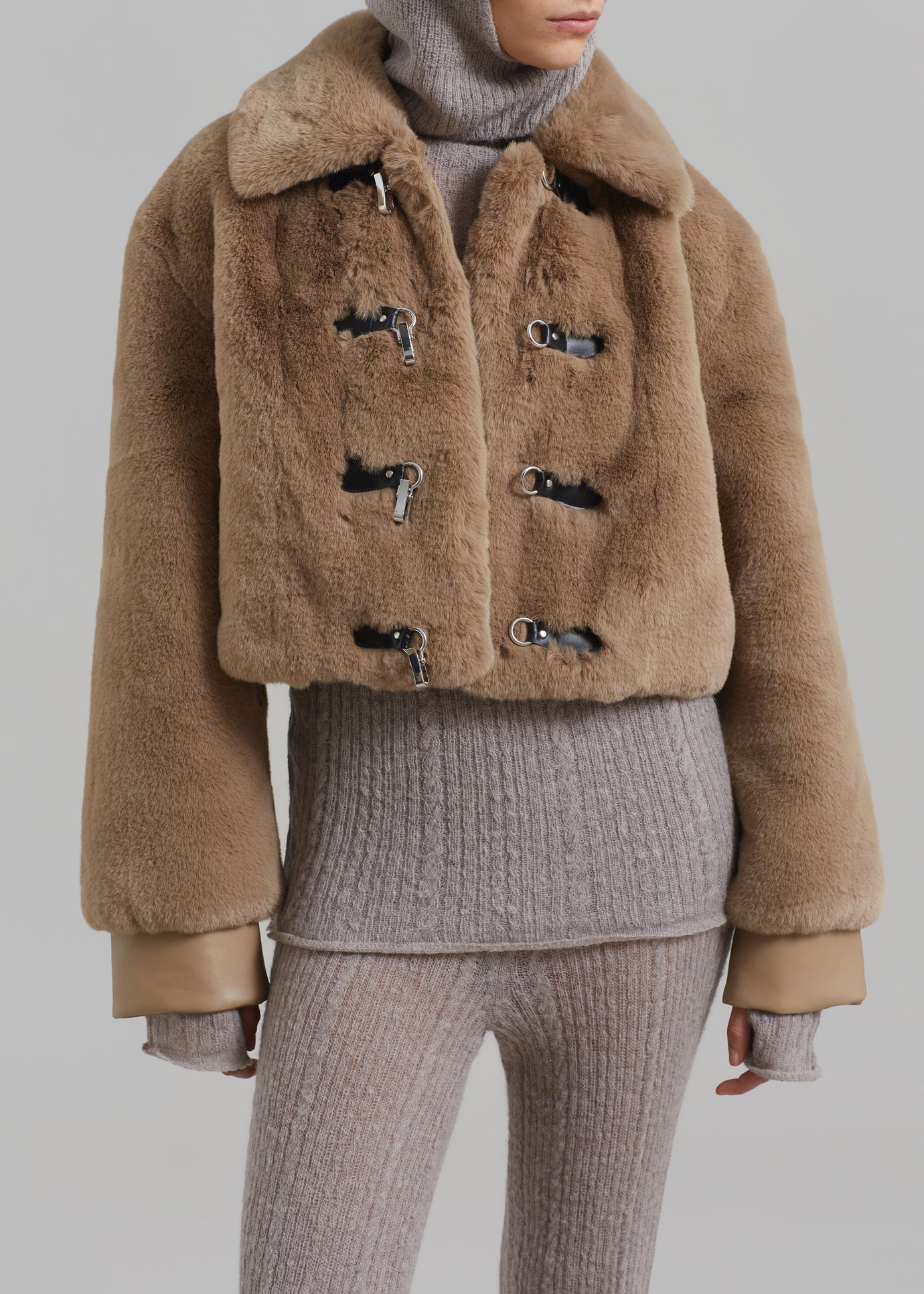 Liza Short Faux Fur Coat - Off White – The Frankie Shop