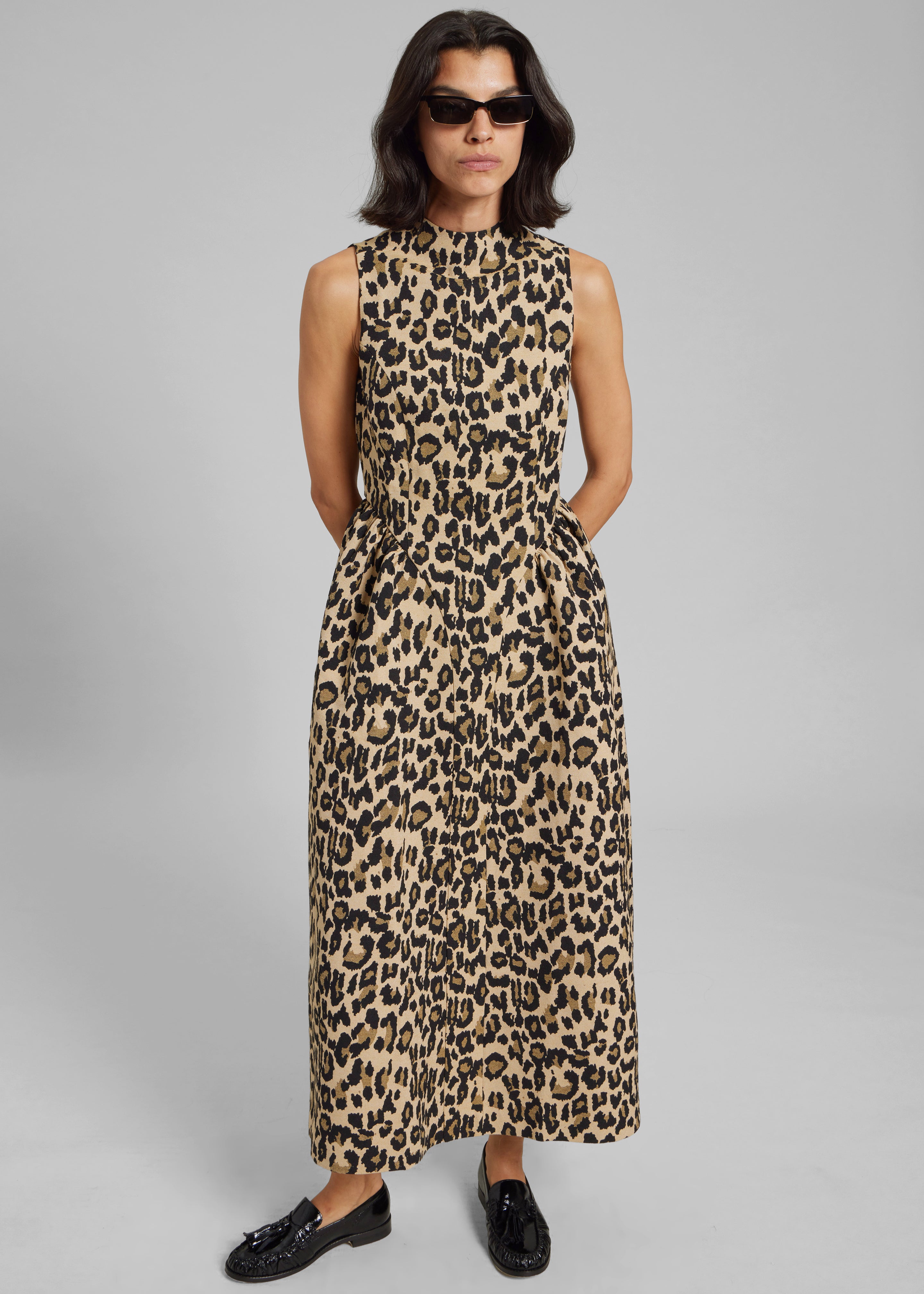 Rotate Jacquard Midi Dress - Dijon Comb - 1