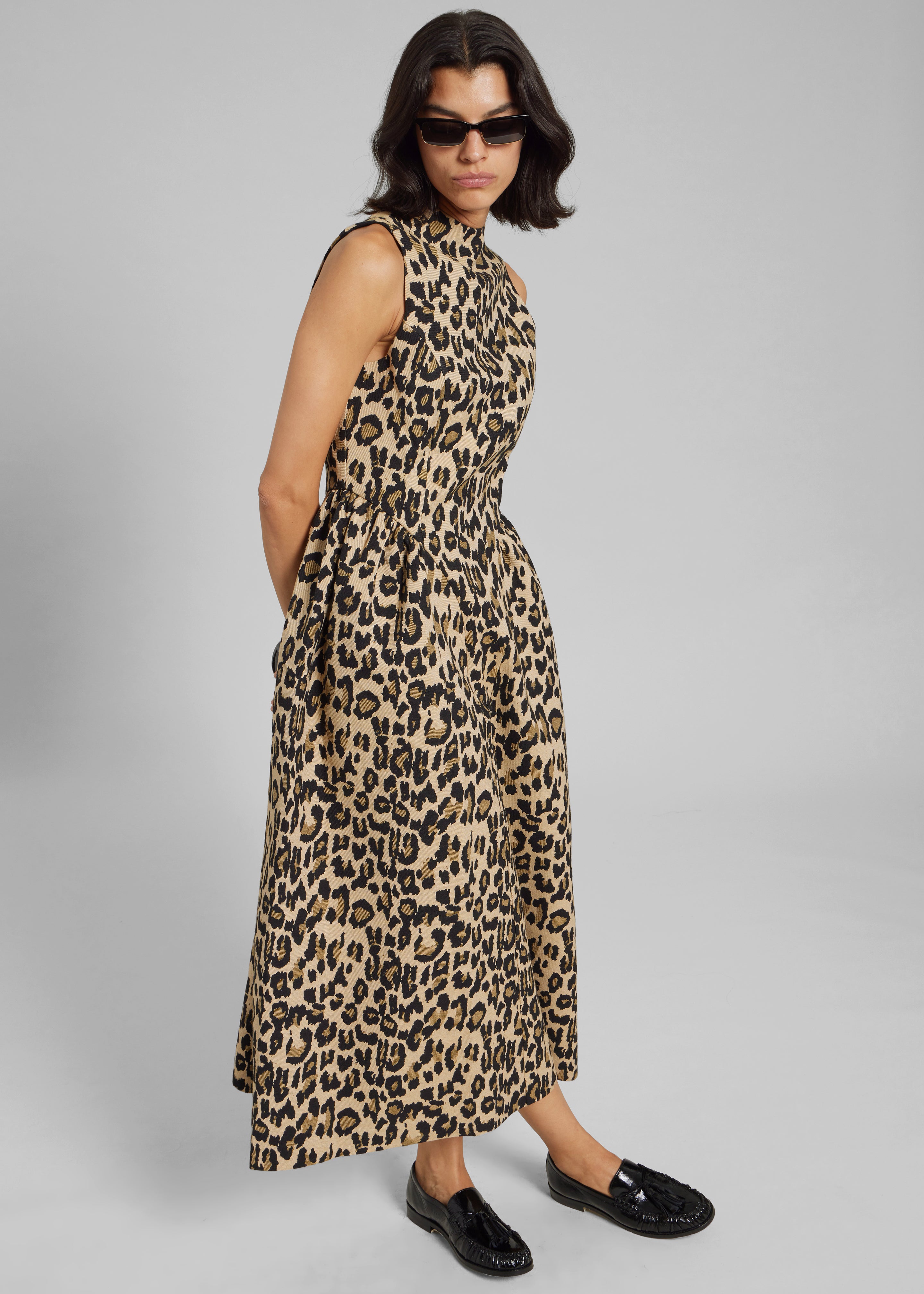 Rotate Jacquard Midi Dress - Dijon Comb - 7