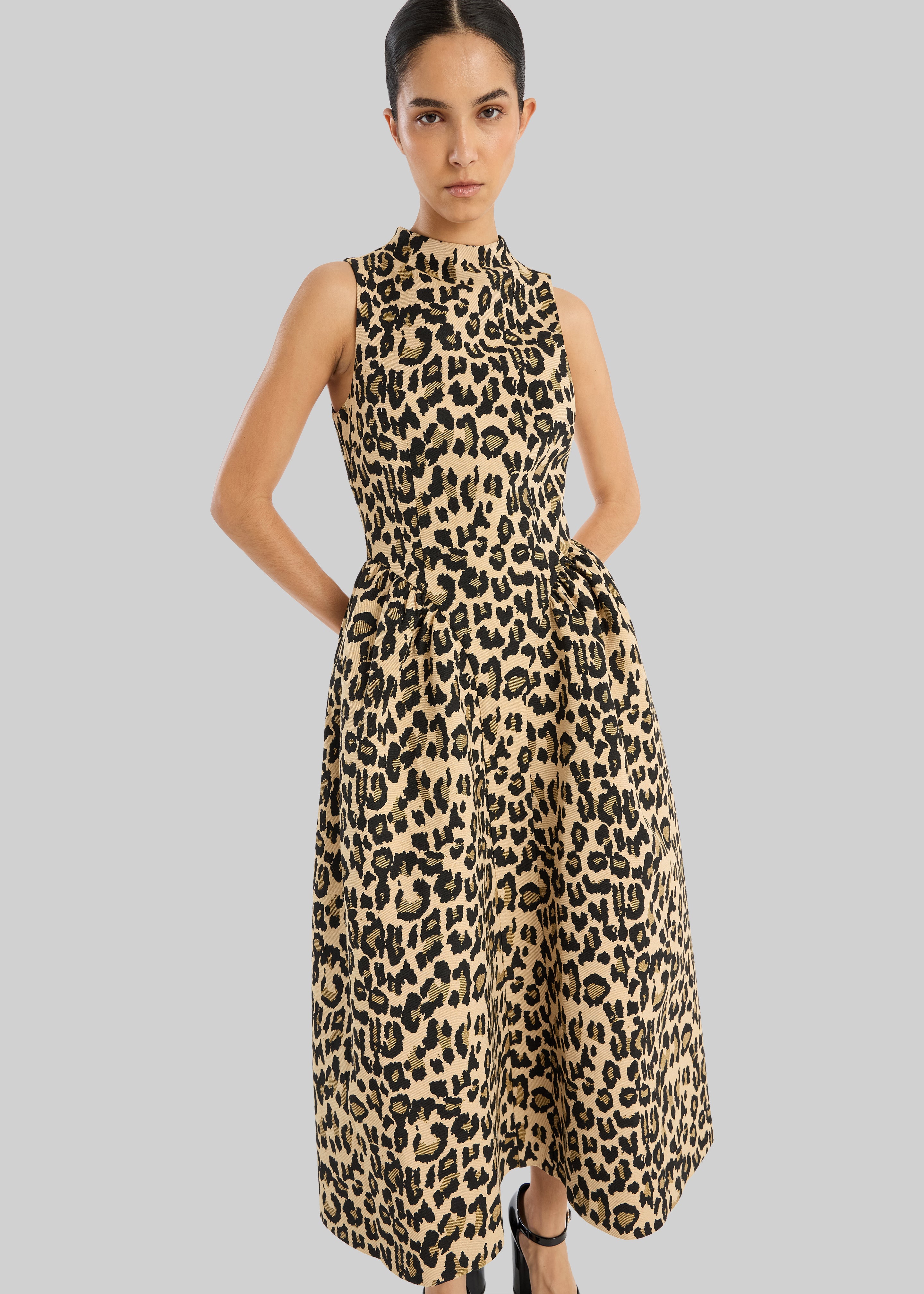 Rotate Jacquard Midi Dress - Dijon Comb - 2