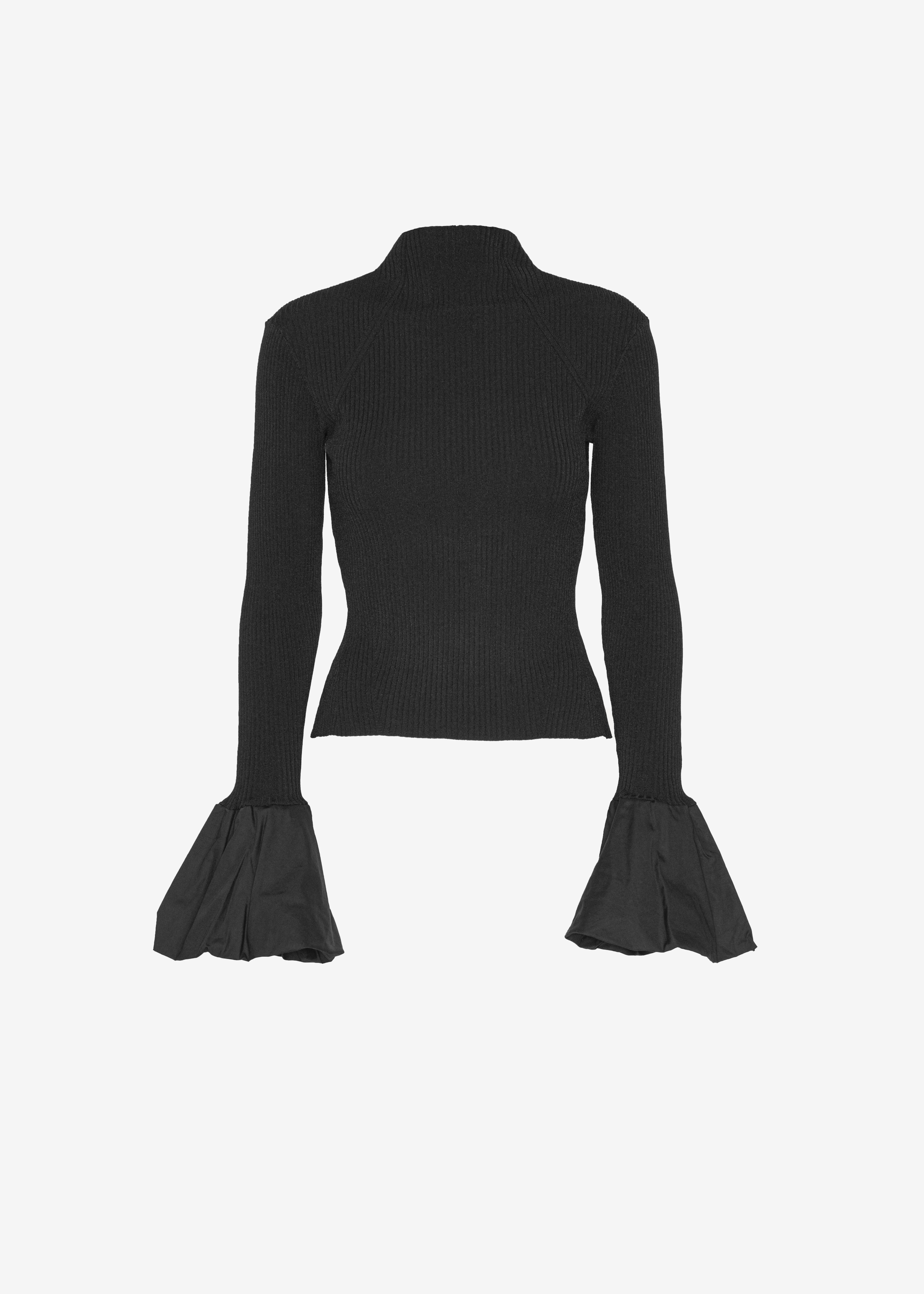 Rotate Knit High Neck Top - Black - 6