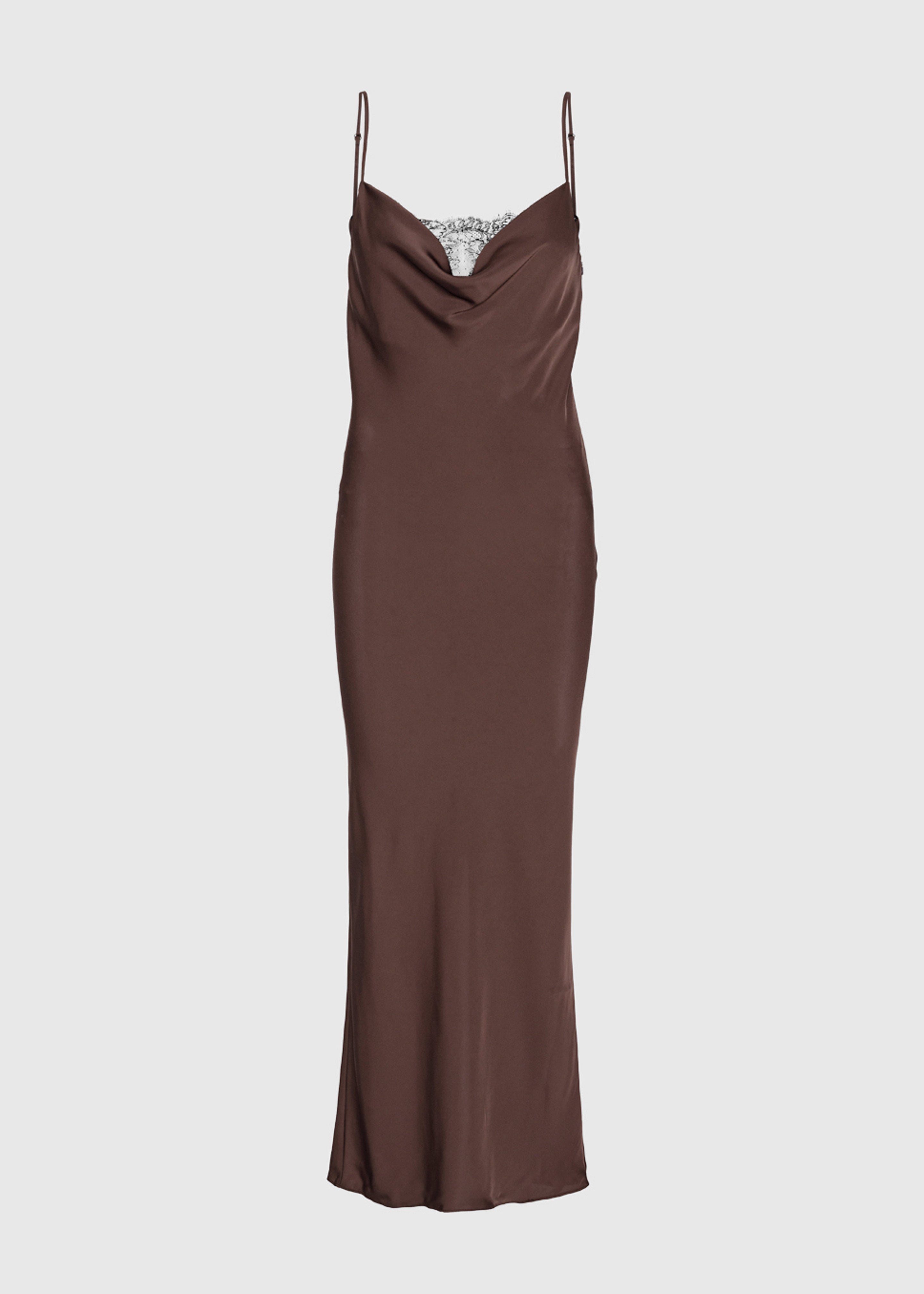 Rotate Lace Midi Slip Dress - Chicory Coffee - 8