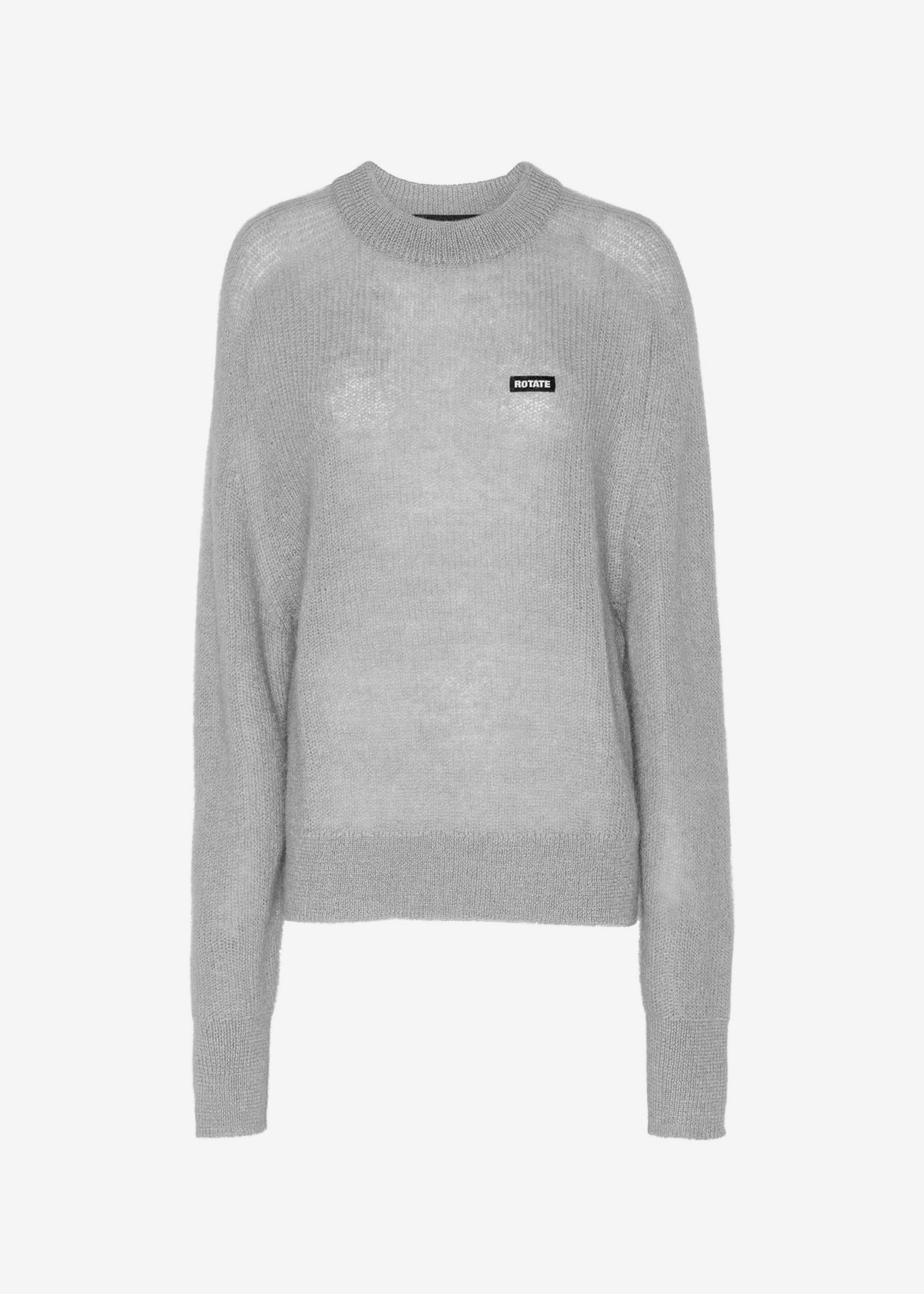 Rotate Light Knit Logo Sweater - Ghost Gray - 8