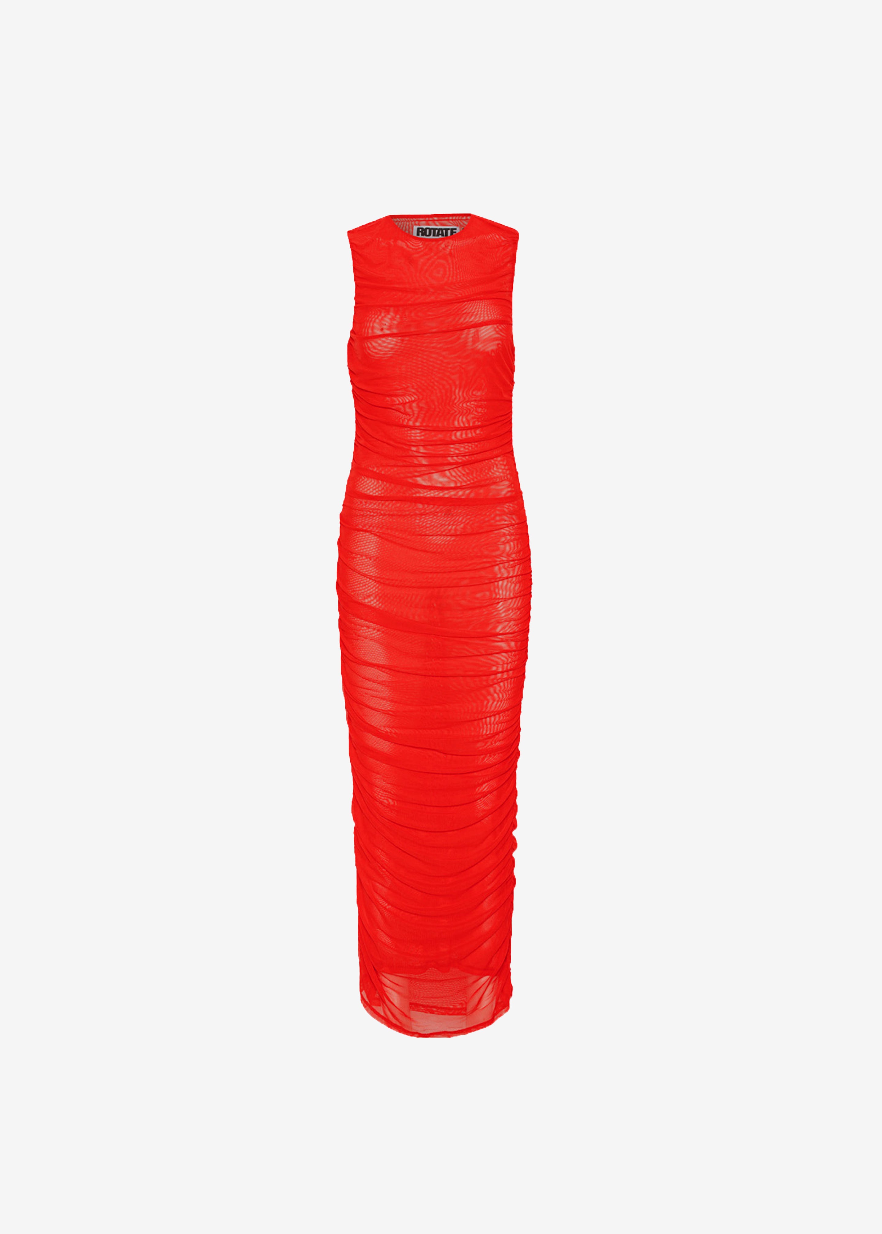 Rotate Mesh Midi Dress - High Risk Red - 6