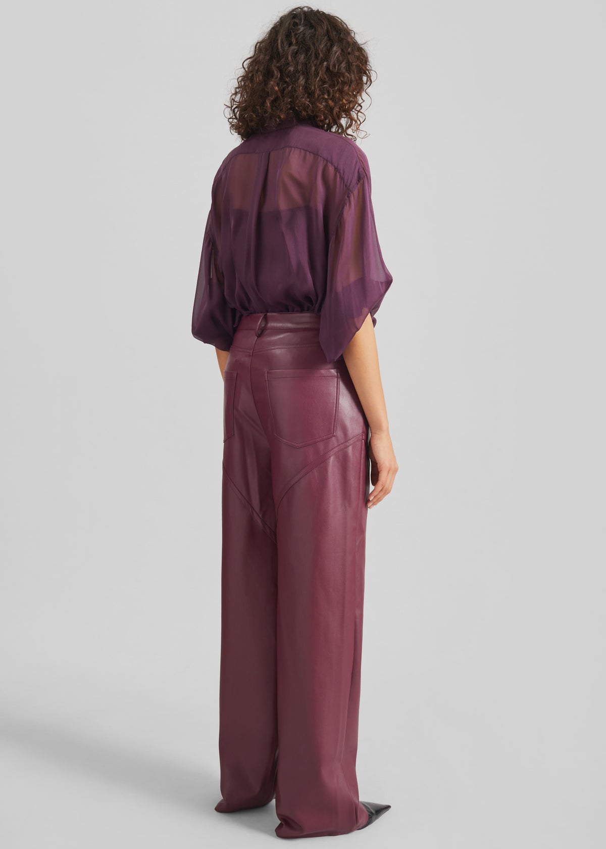 Rotate Mid Waisted Piping Pants - Zinfandel - 6