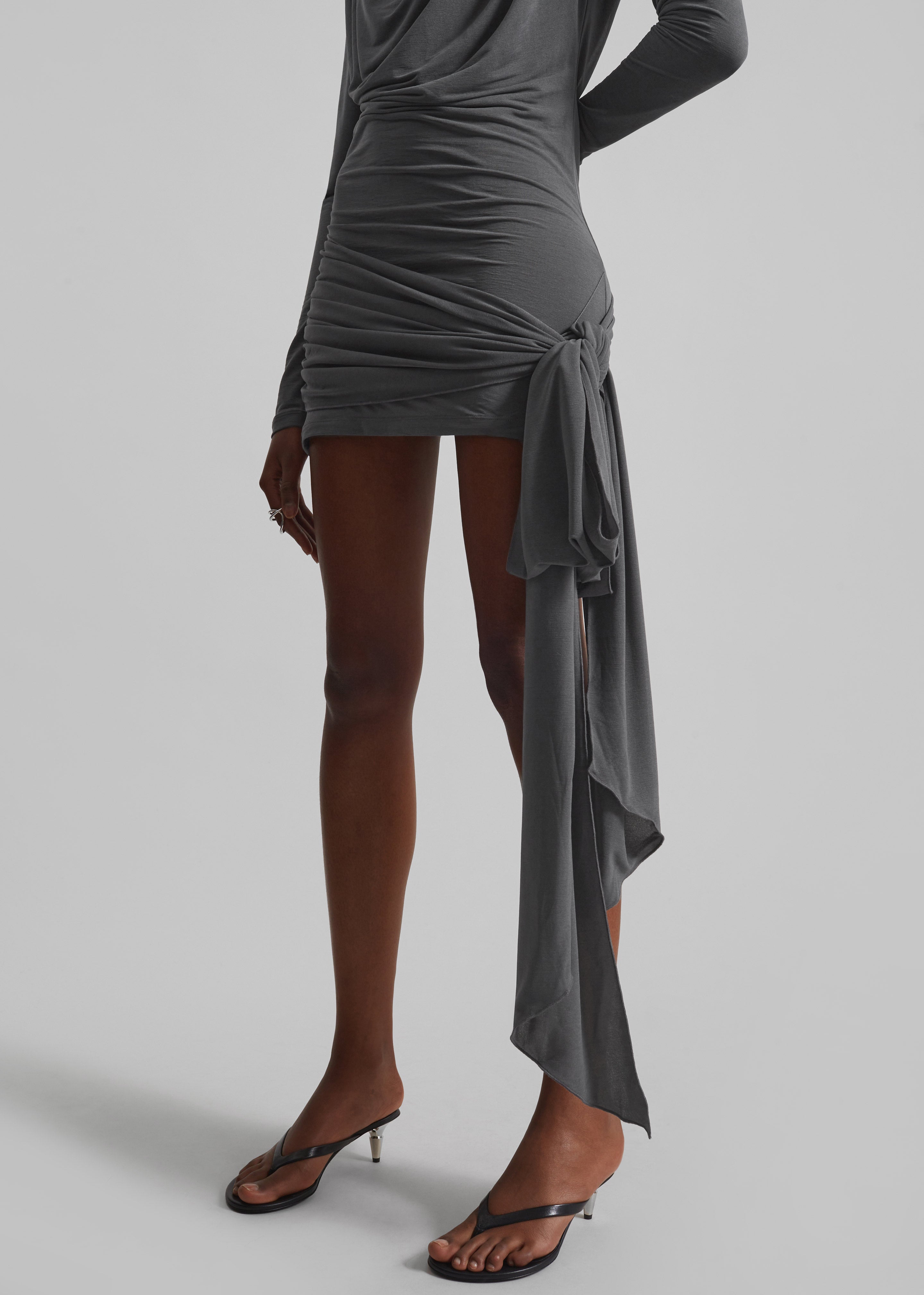 Rotate Mini Waterfall Dress - Gray - 6