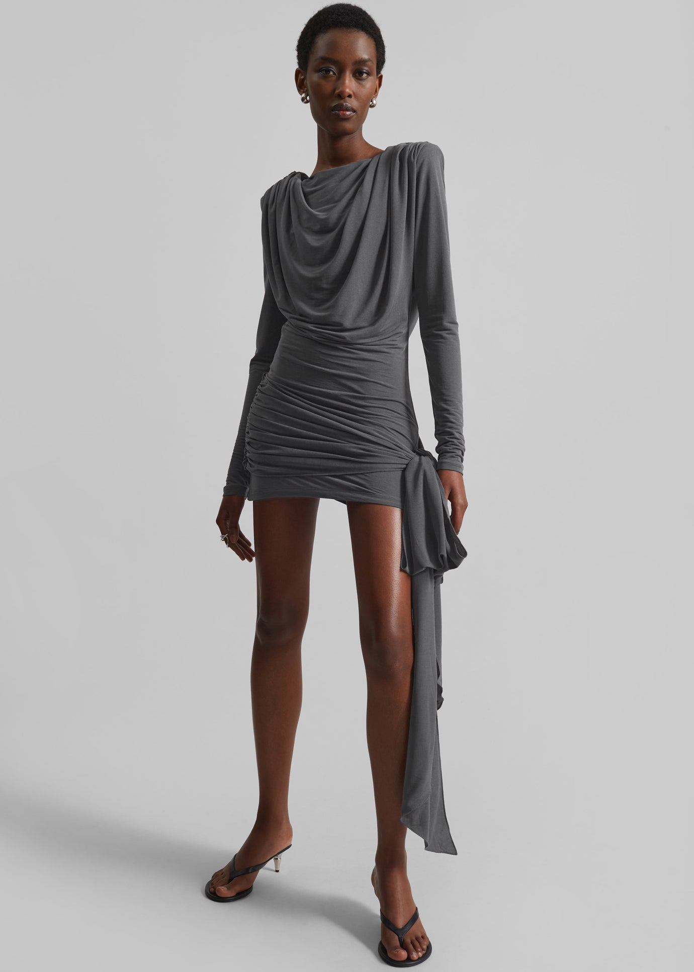 Rotate Mini Waterfall Dress - Gray