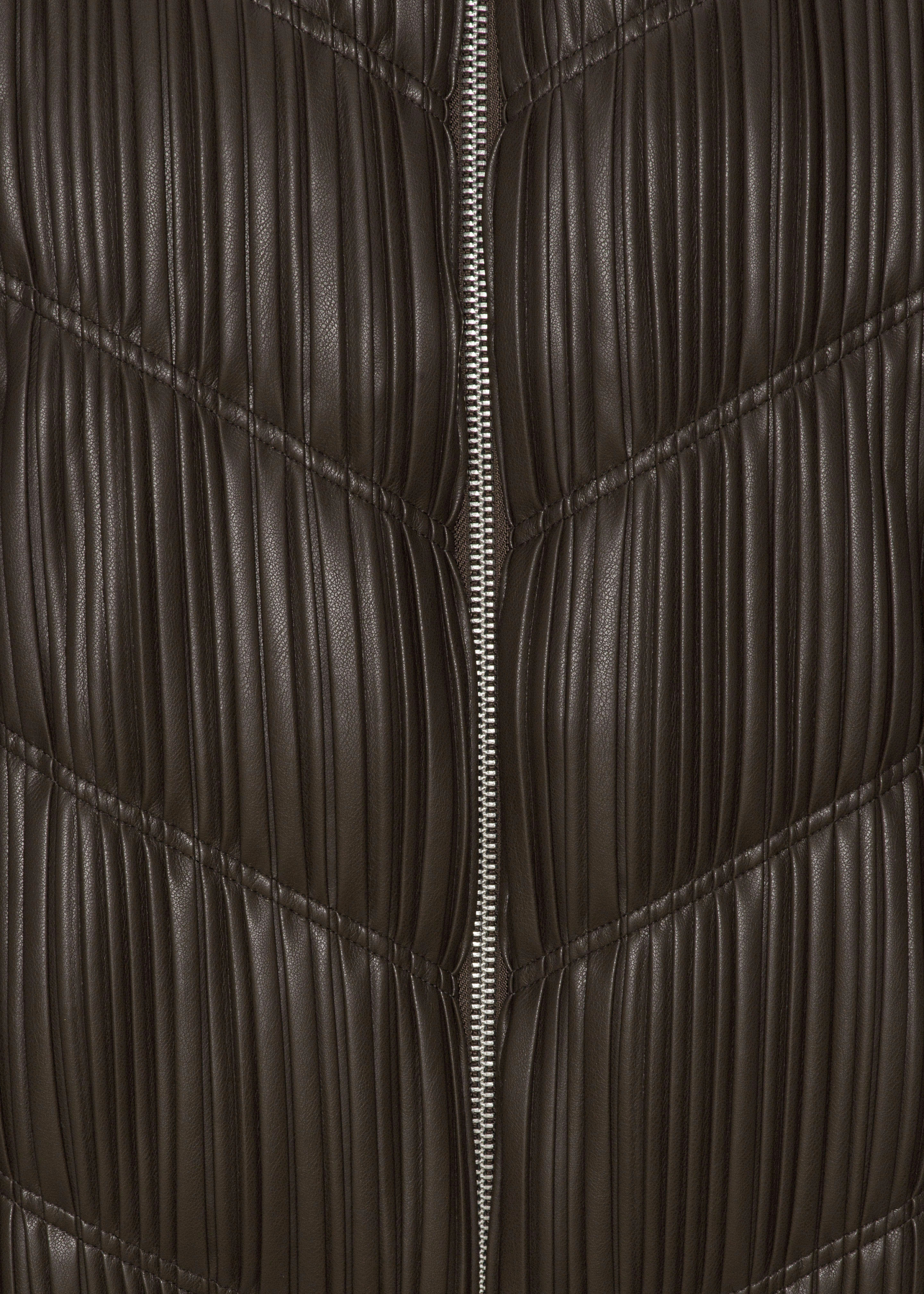 Rotate Pleated Bomber Jacket - Chocolate Brown - 7