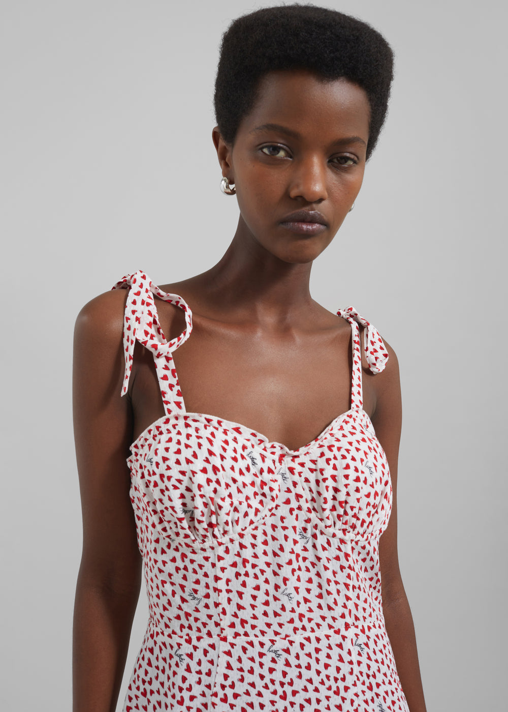 Rotate Printed Mini Ruffle Dress - Happy Hearts/Bright White Comb - 1