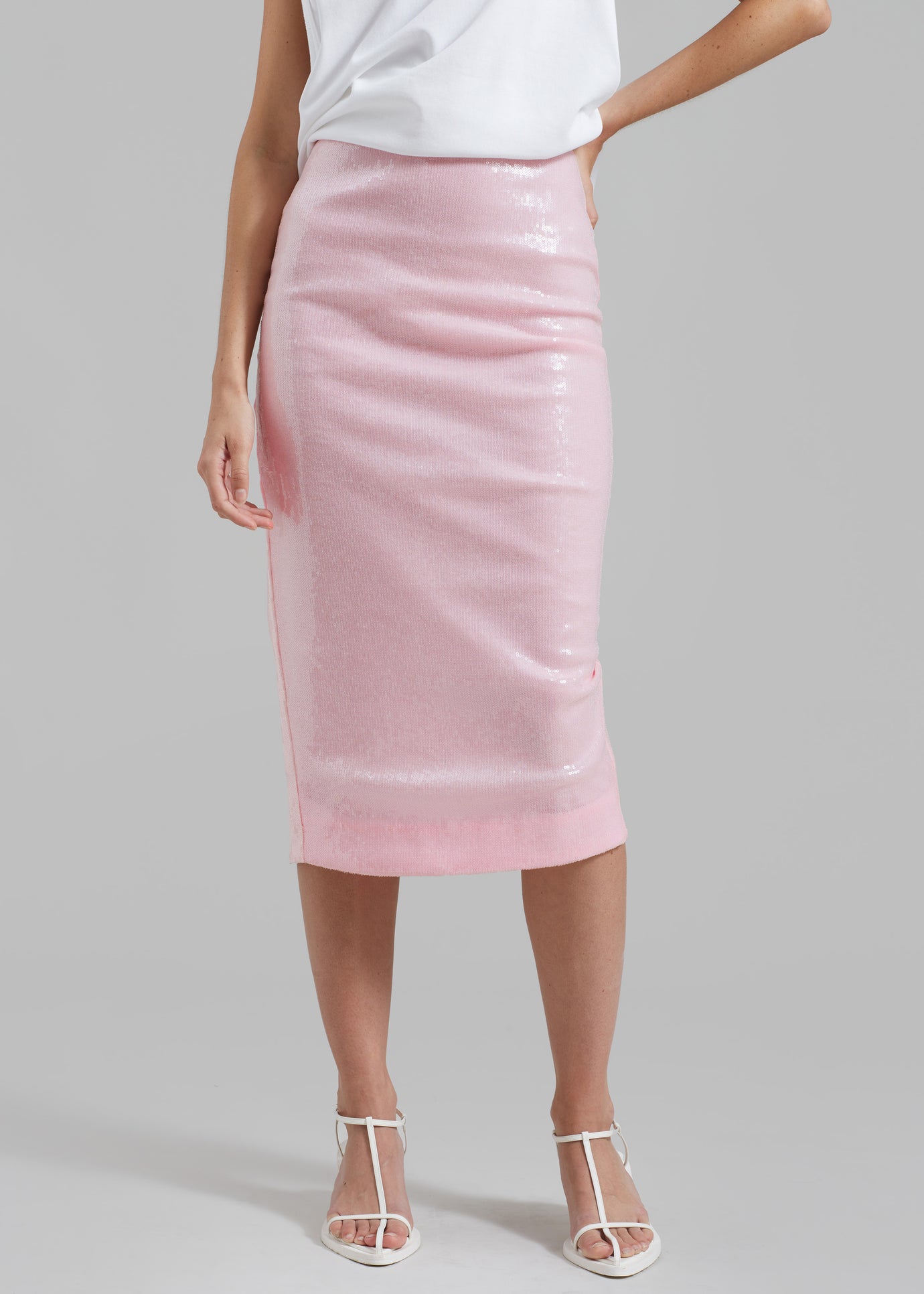 ROTATE Sequin Midi Pencil Skirt - Orchid Pink - 1