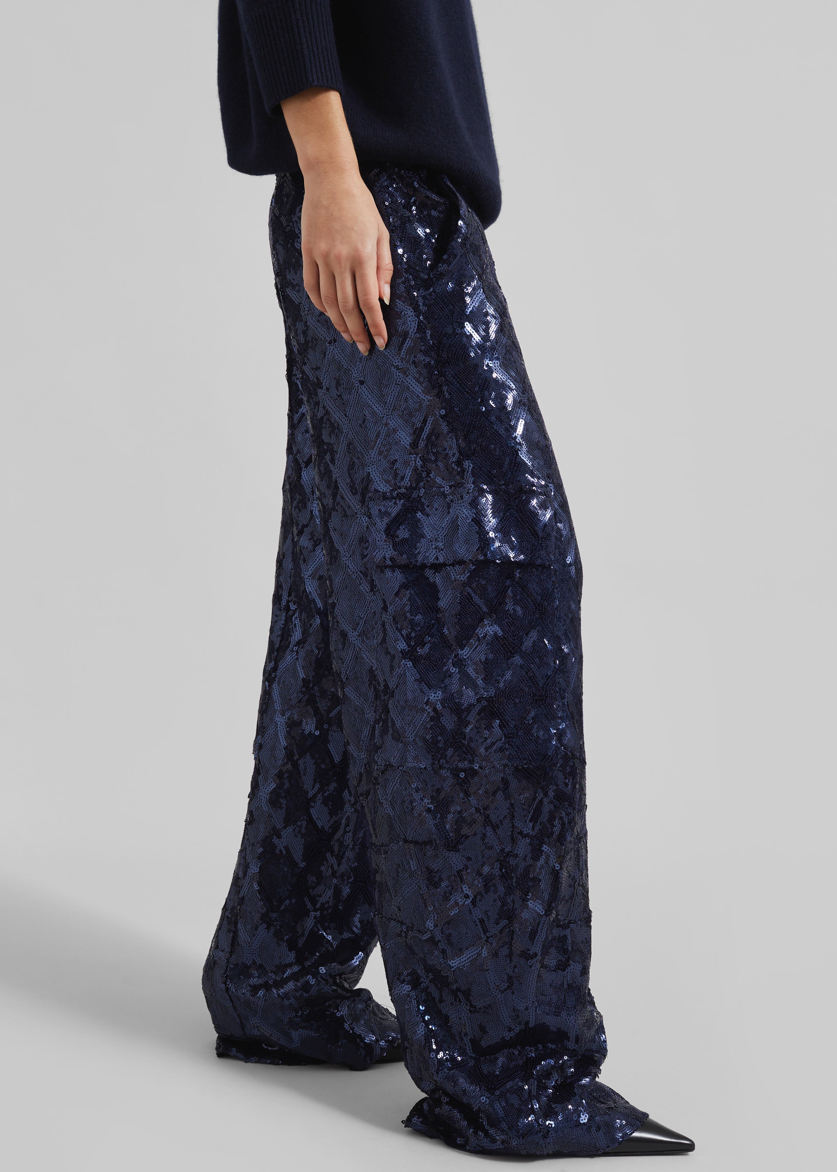 ROTATE Sequins Cargo Pants - Dark Blue - 10