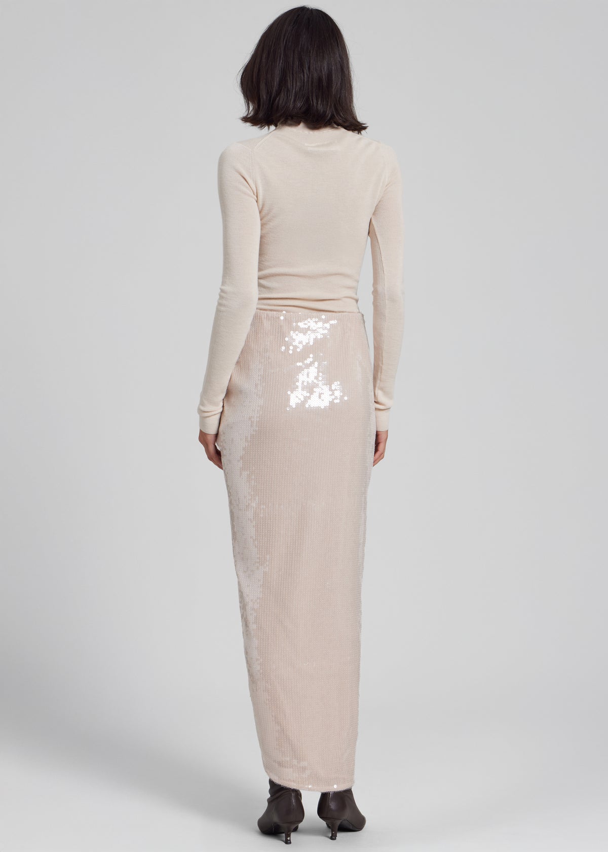 Rotate Sequins Knot Skirt - Nougat - 5