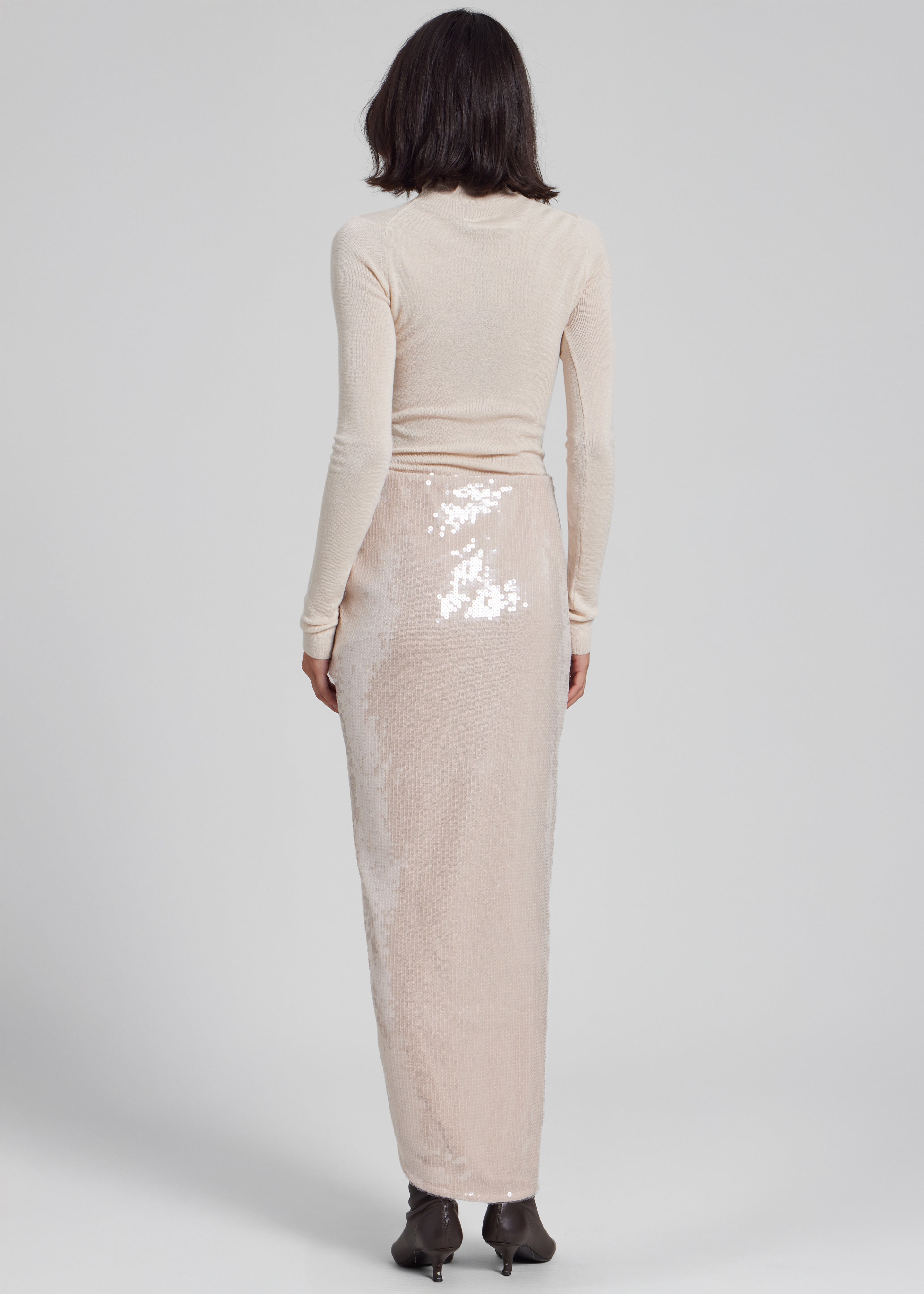 Rotate Sequins Knot Skirt - Nougat - 5