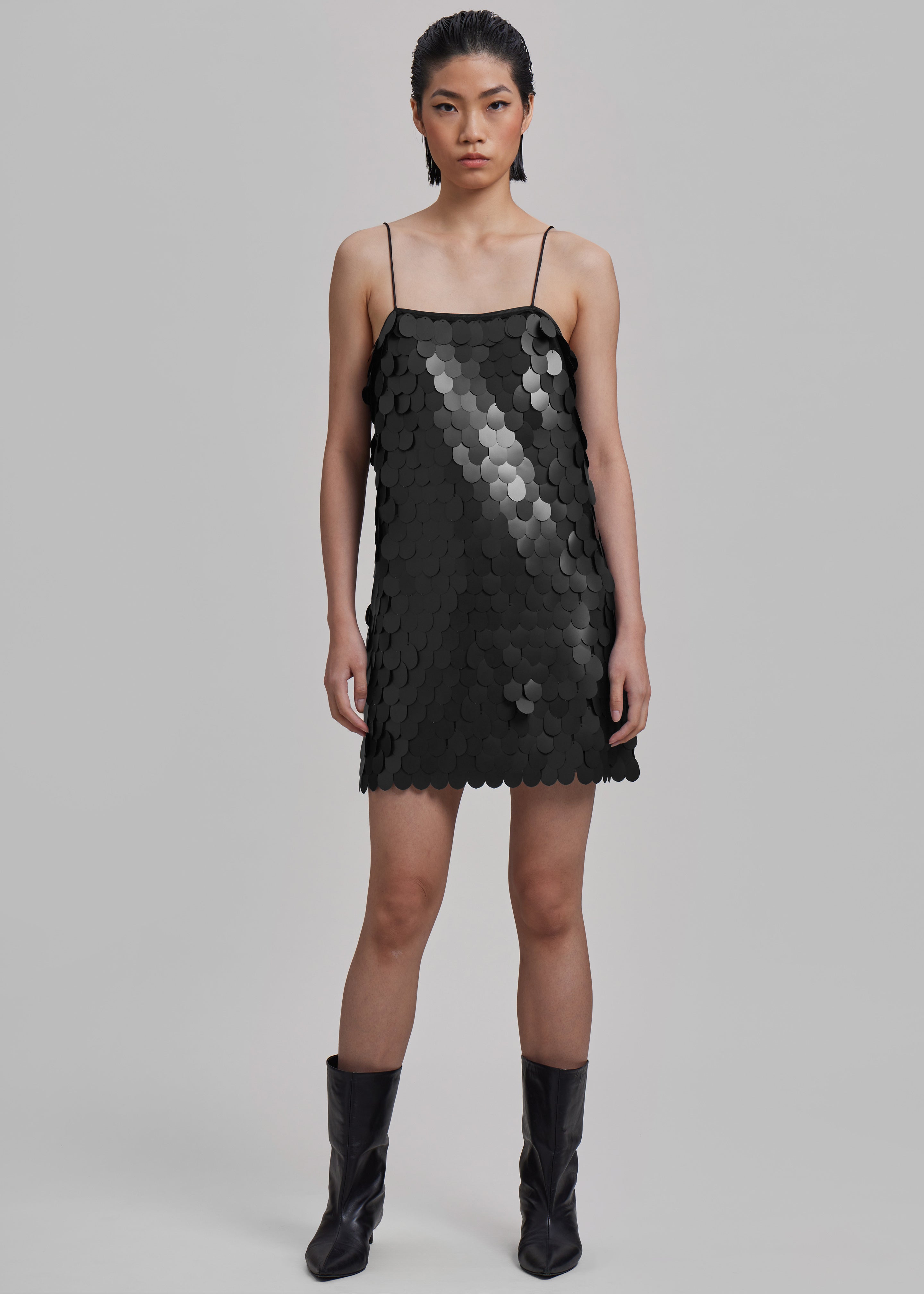 ROTATE Sequins Mini Slip Dress - Black - 4