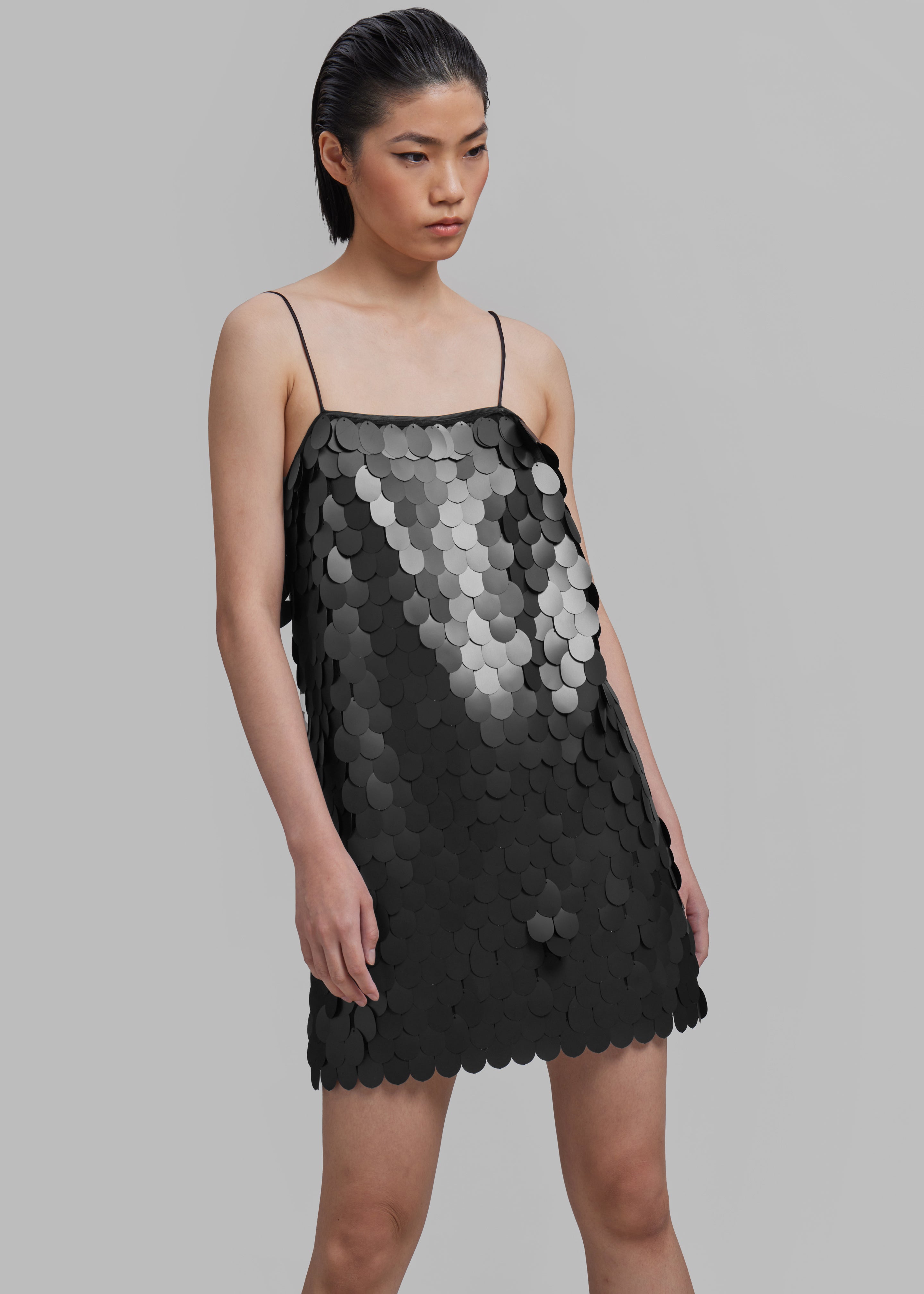 ROTATE Sequins Mini Slip Dress - Black - 3
