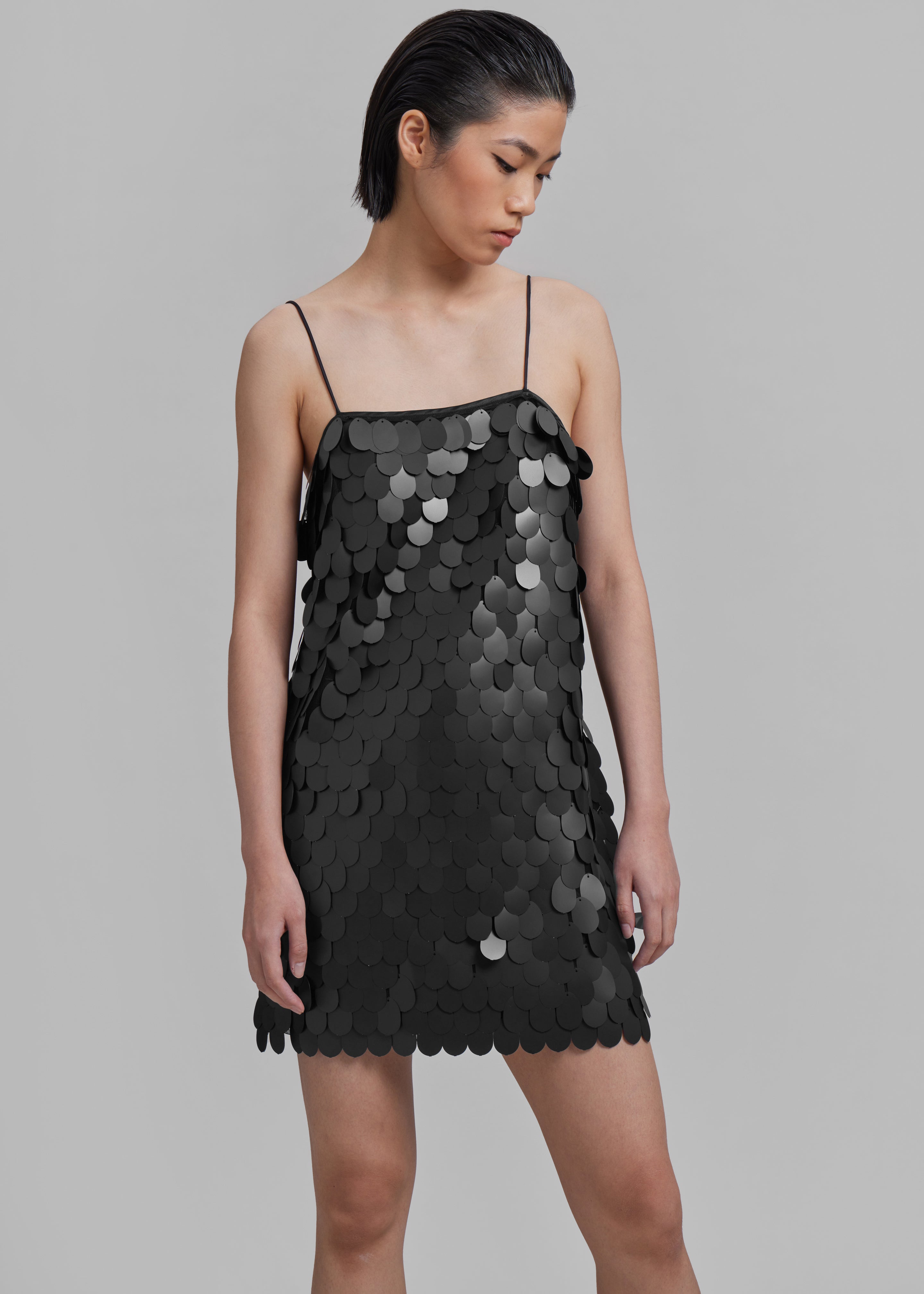 ROTATE Sequins Mini Slip Dress - Black - 1