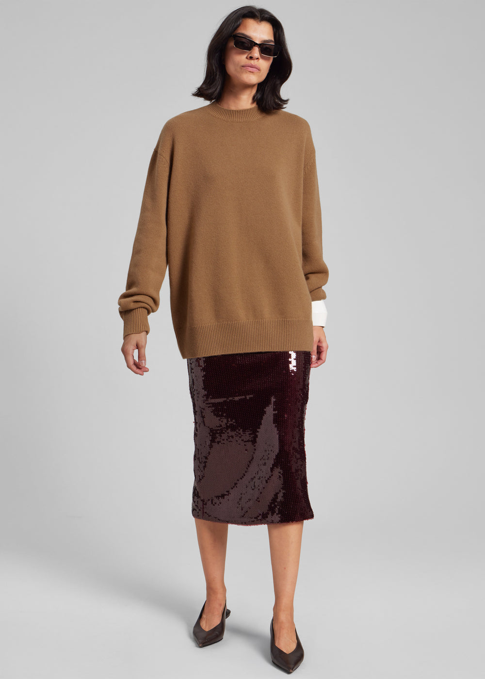 Rotate Sequins Pencil Skirt - Zinfandel - 1