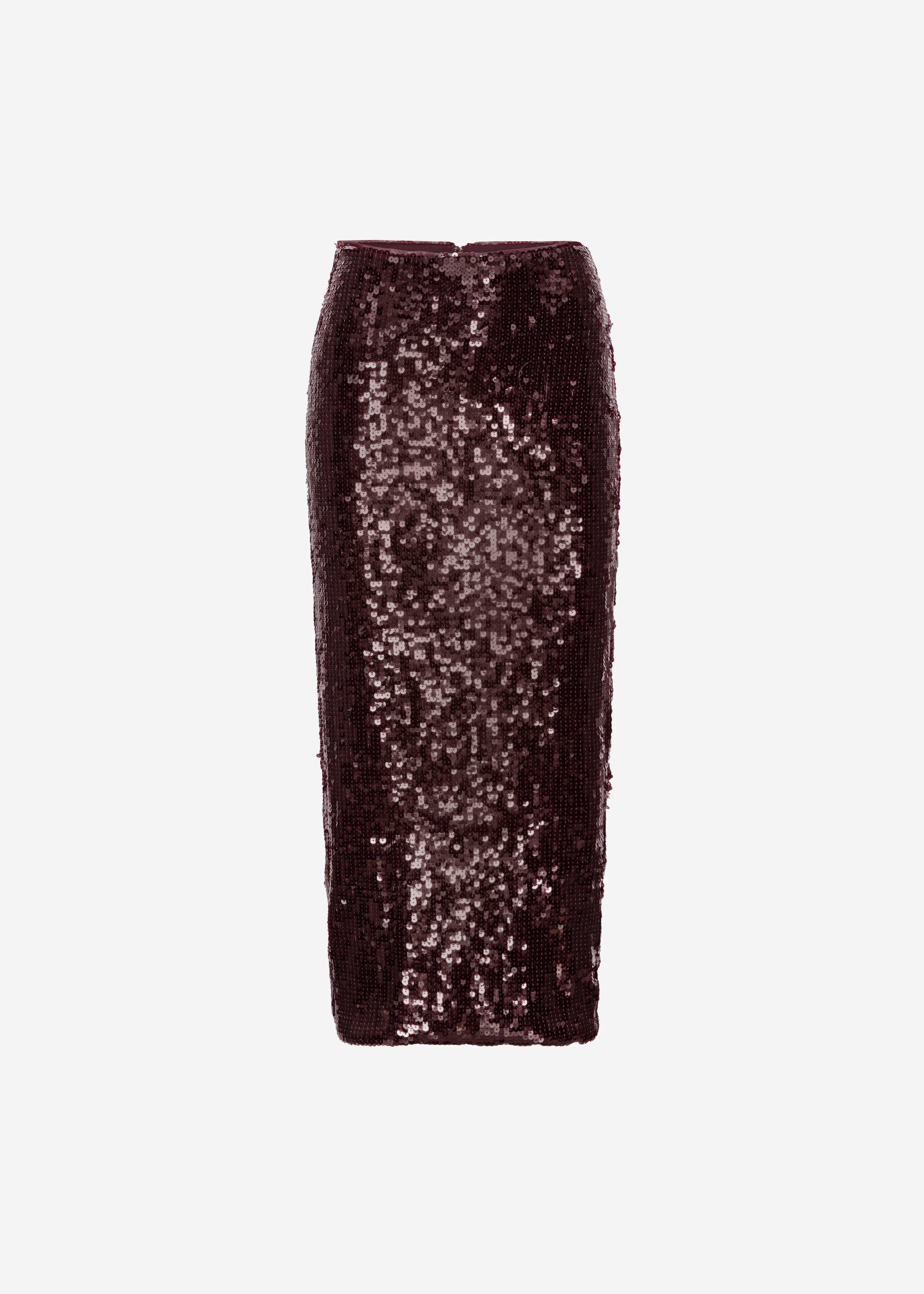 Rotate Sequins Pencil Skirt - Zinfandel – The Frankie Shop