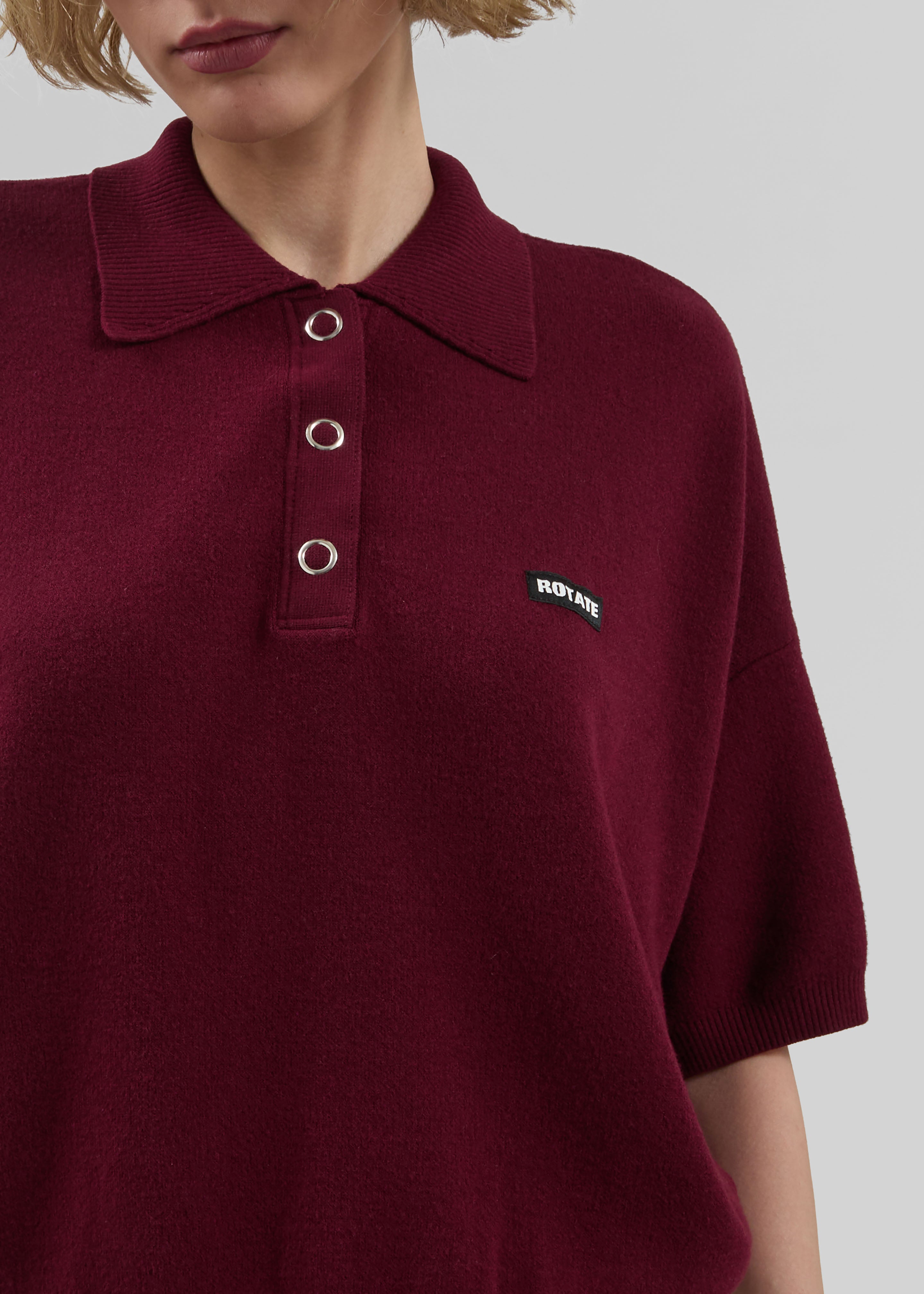 Rotate Slinky Knit Polo - Zinfandel – The Frankie Shop Rotate Slinky Knit Polo - Zinfandel – The Frankie Shop