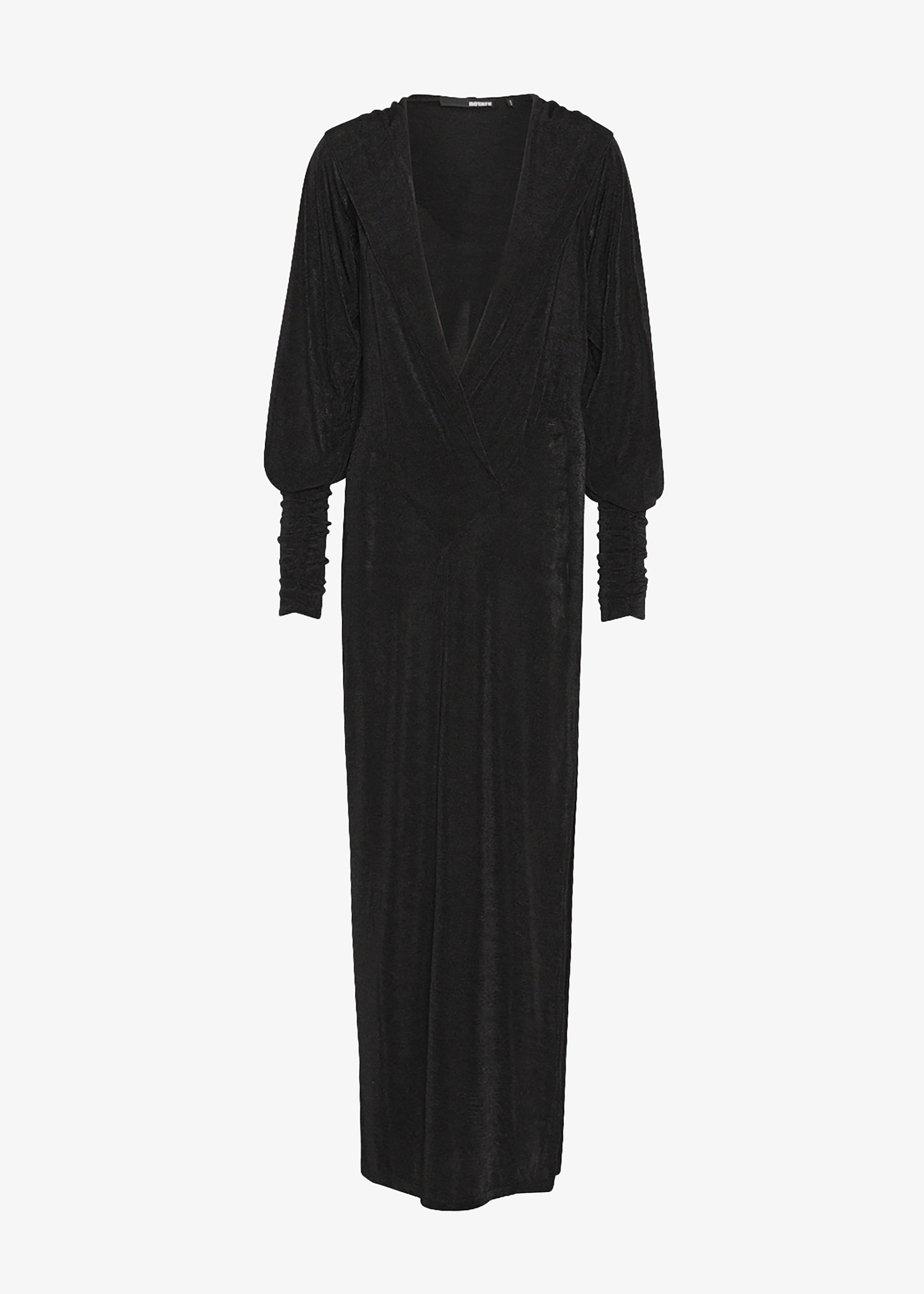 ROTATE Slinky Maxi Hooded Dress - Black - 10