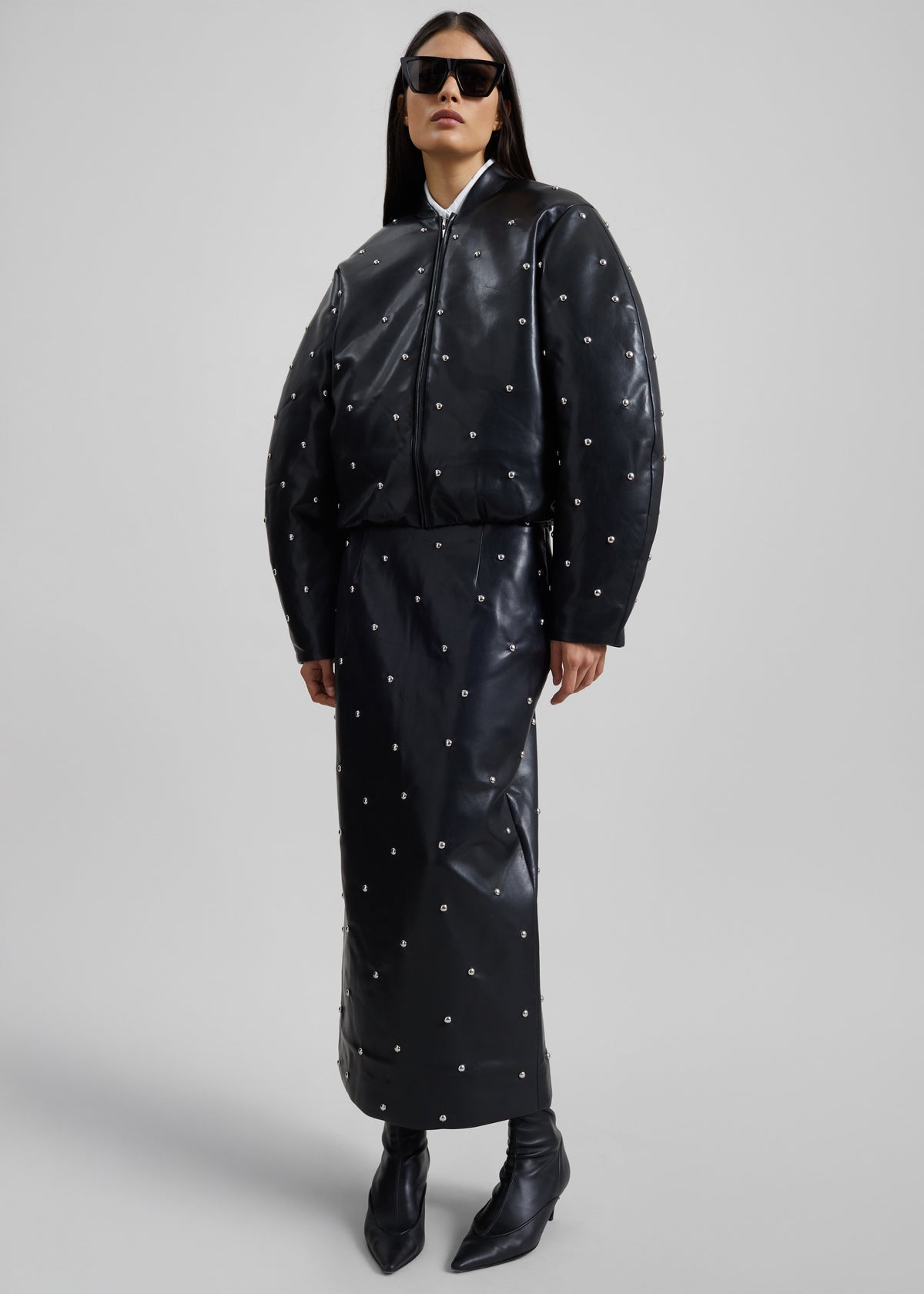 Rotate Studded Padded Jacket - Black - 4