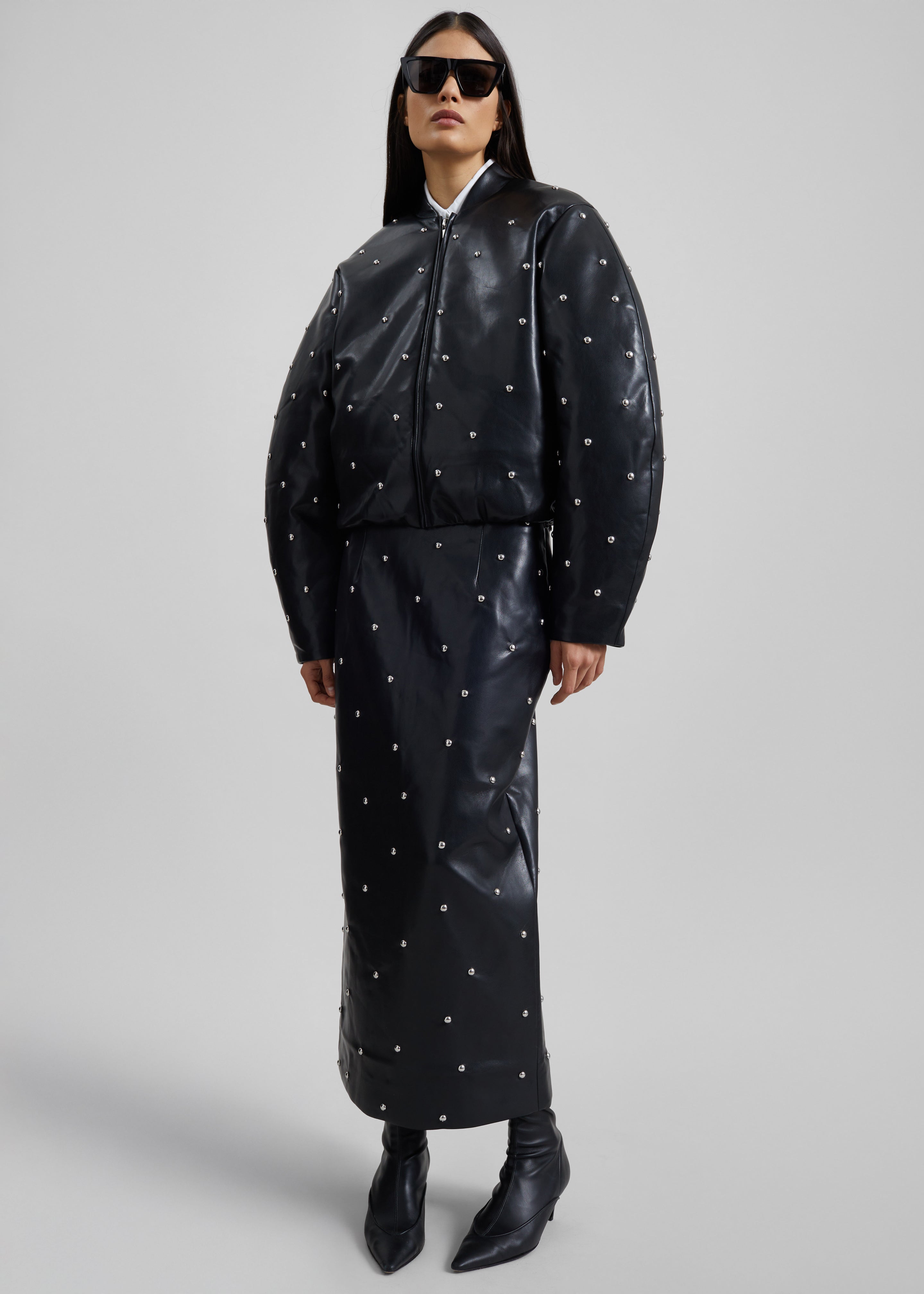 Rotate Studded Padded Jacket - Black - 4