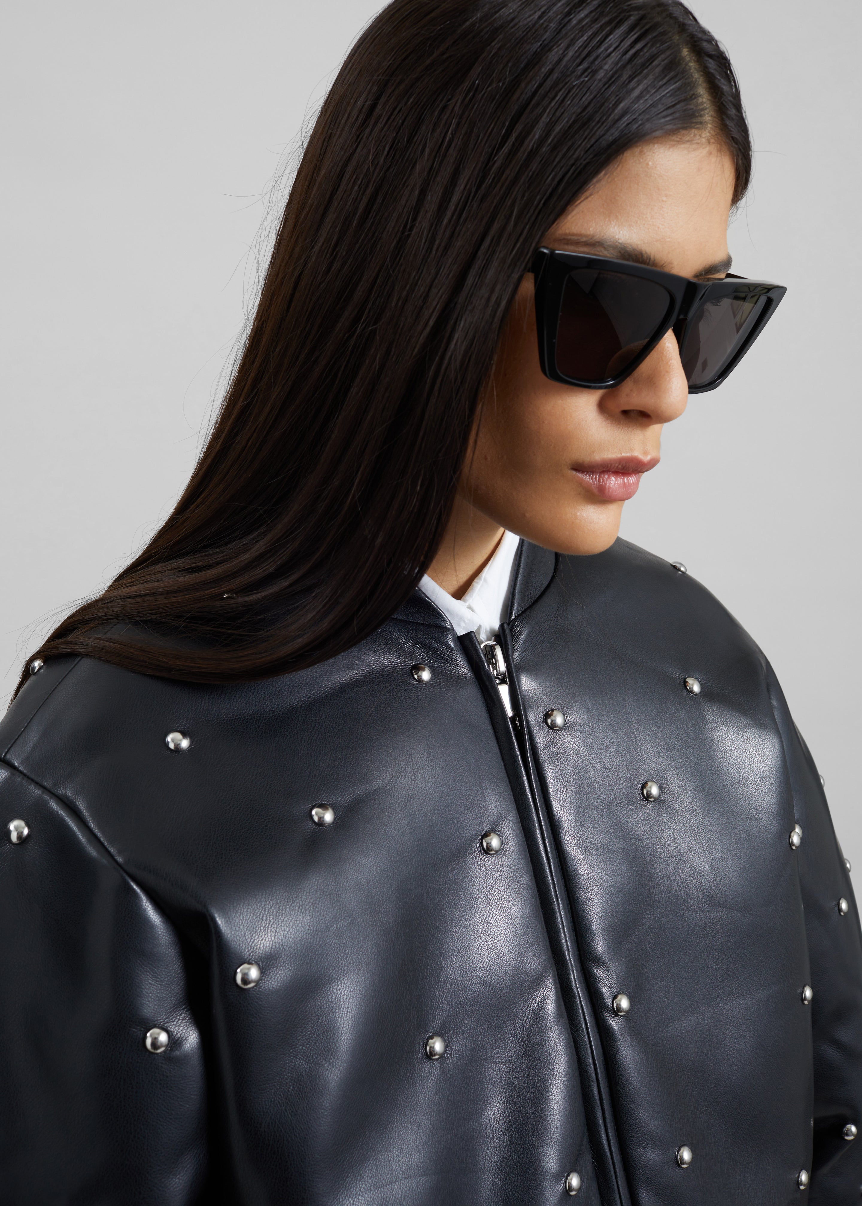 Rotate Studded Padded Jacket - Black - 6